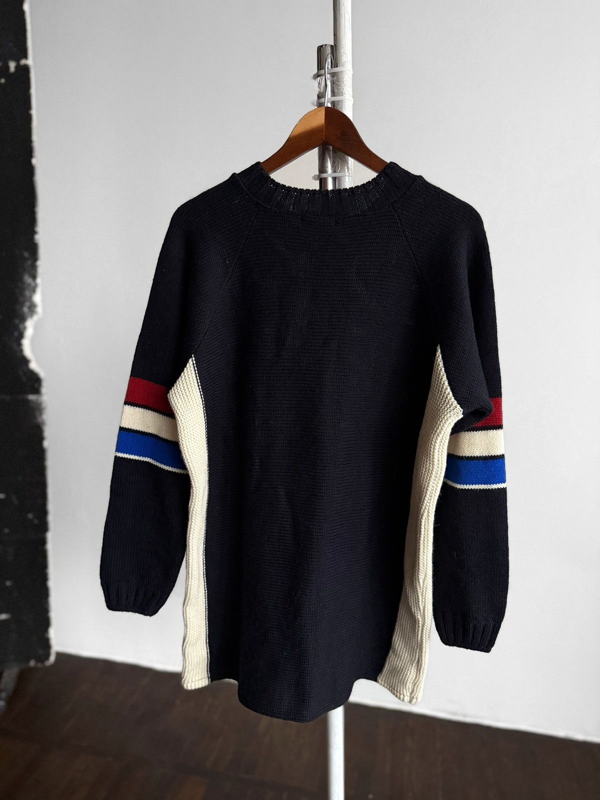 Fila Fila Mens Vintage Navy Blue Big Logo Knit Sweater Jumper Size US M / EU 48-50 / 2 - 2 Thumbnail