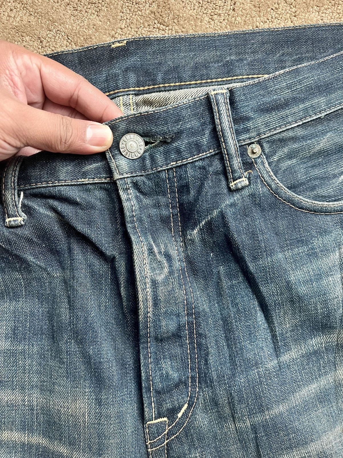 Japanese Brand × OMNIGOD × Vintage Omnigod Selvedge Smoke Flared Jeans Size US 36 / EU 52 - 7 Thumbnail