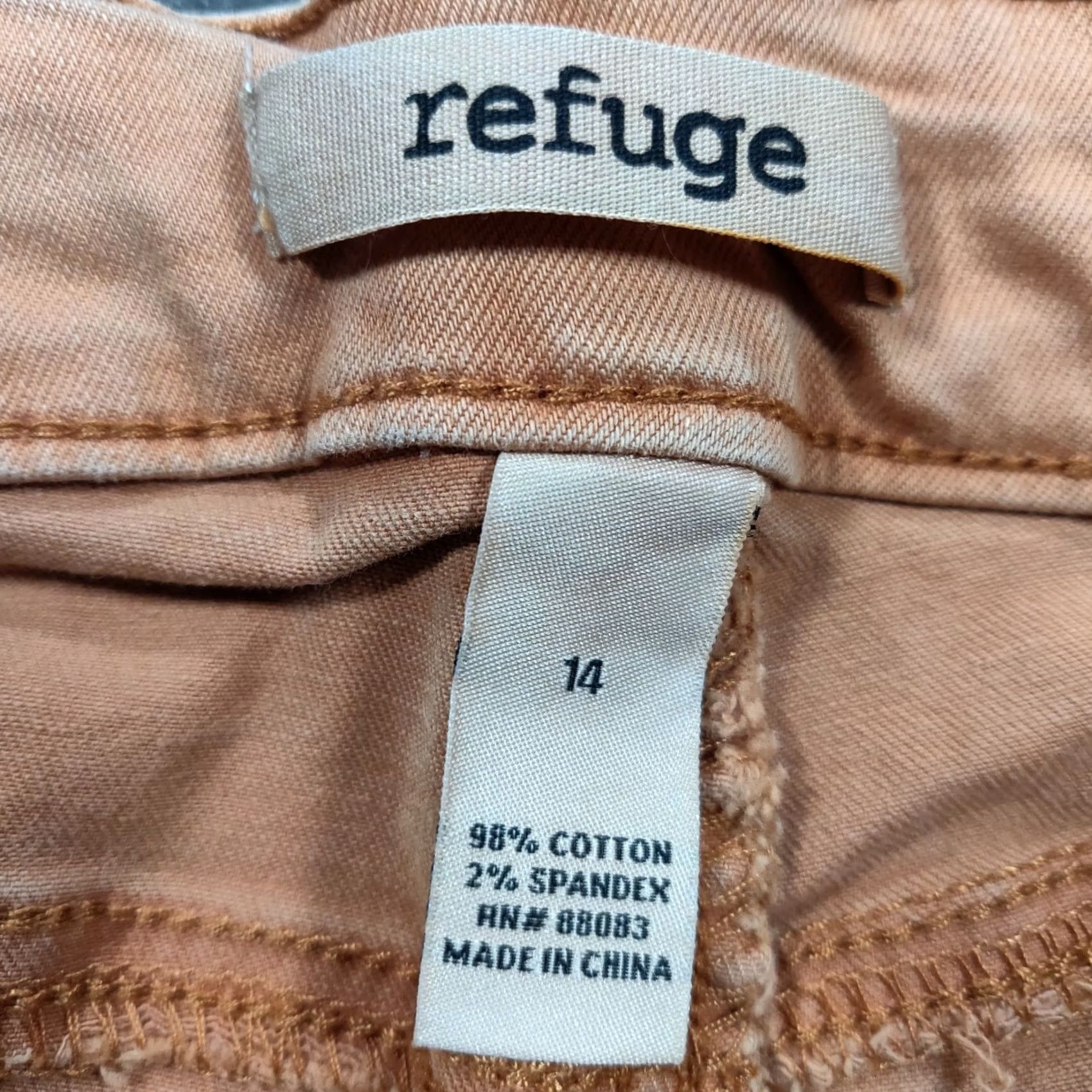 Denime Refuge Shorts Womens 14 Orange Cut-Off Mid-Rise Denim Zip Closure 5-Pocket Regular Vintage? No Size 24" / US 00 / IT 34 - 3 Thumbnail