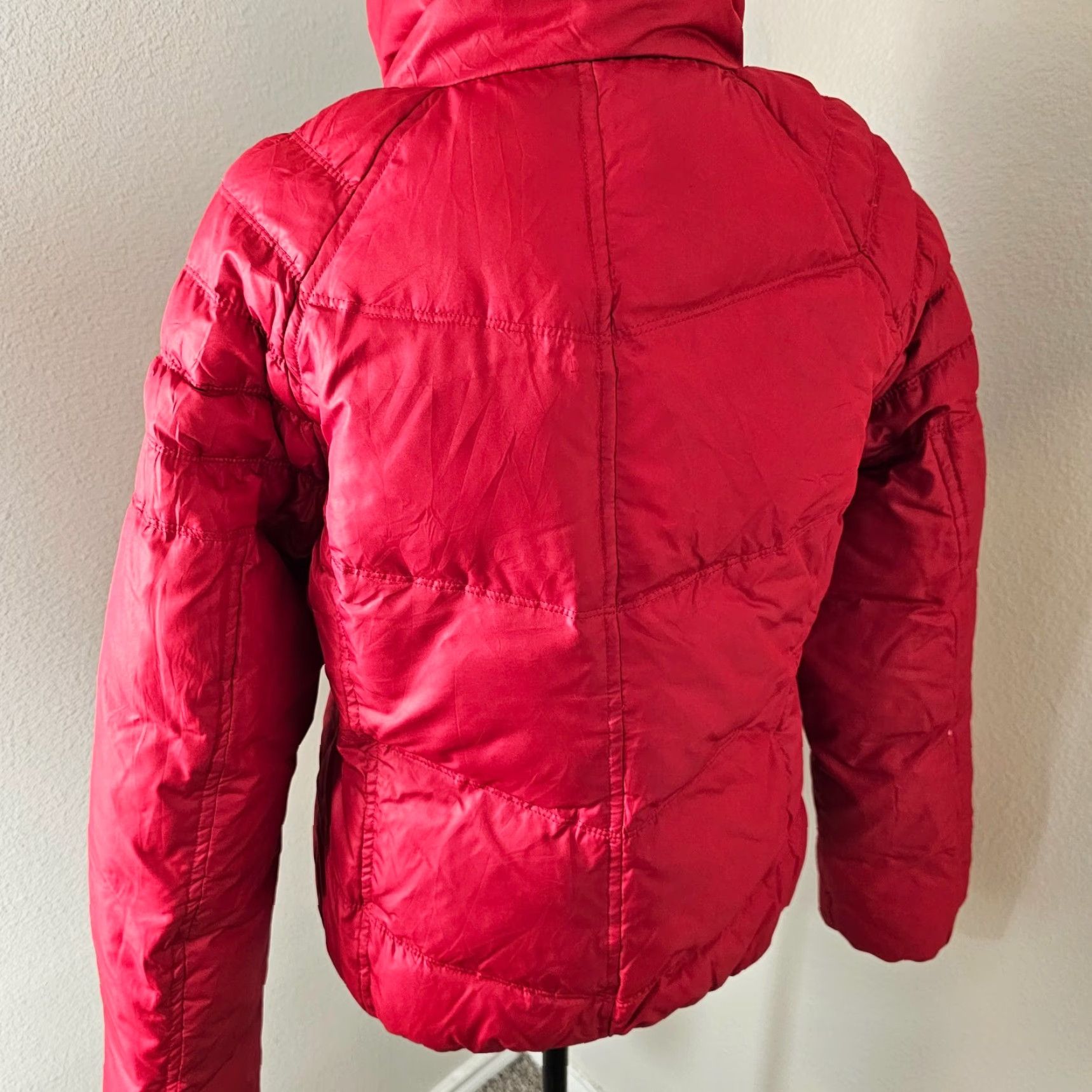 Vintage Moda International Red Down Puffer Jacket Size M Warm Soft Casual Winter Size M / US 6-8 / IT 42-44 - 4 Thumbnail