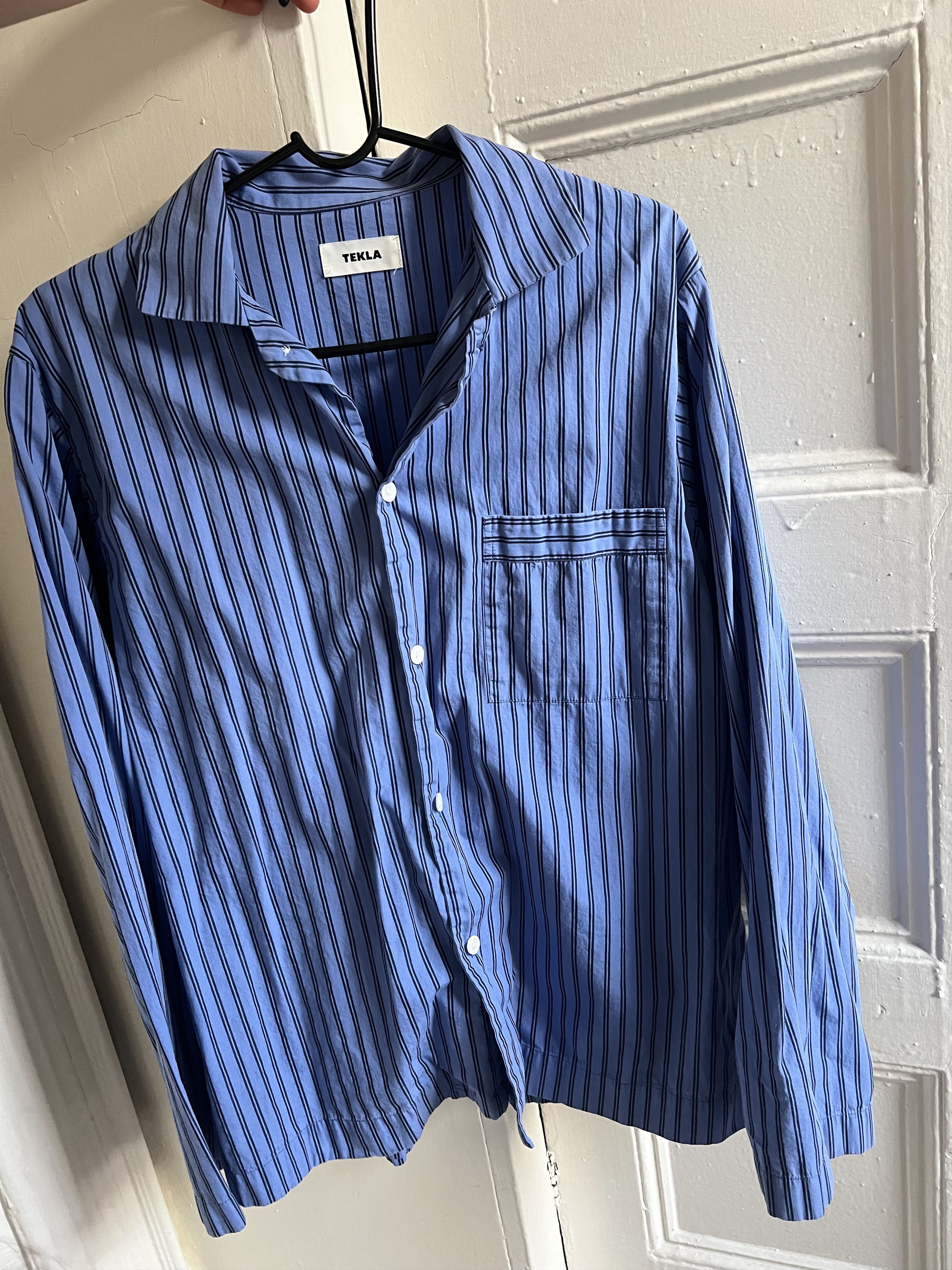 Tekla TEKLA Cotton Boro Stripe Poplin LS button down pajama shirt Size M / US 6-8 / IT 42-44 - 1 Thumbnail