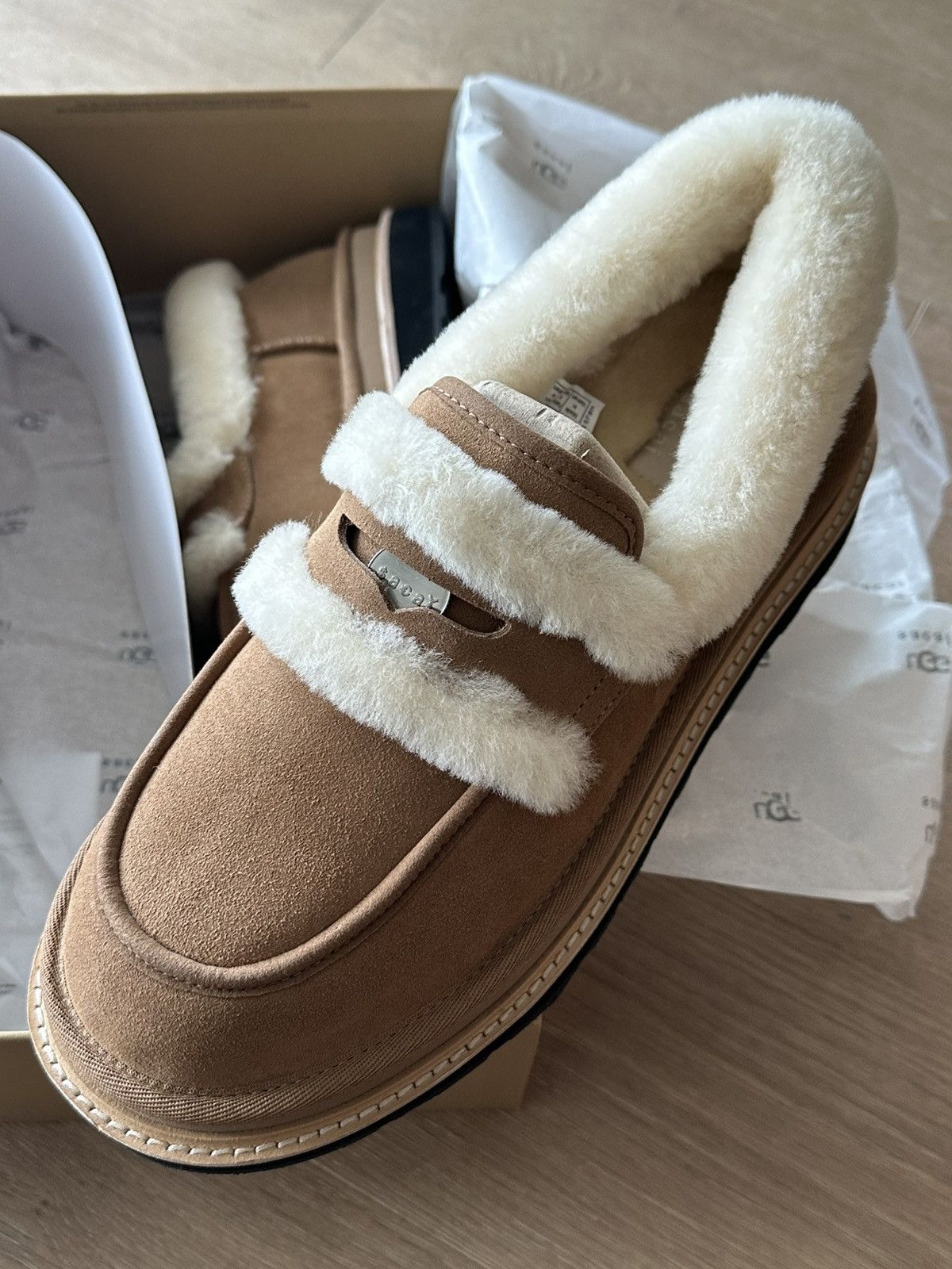Sacai × Ugg SACAI x UGG suede and shearling penny loafers Size US 10 / EU 43 - 1 Thumbnail