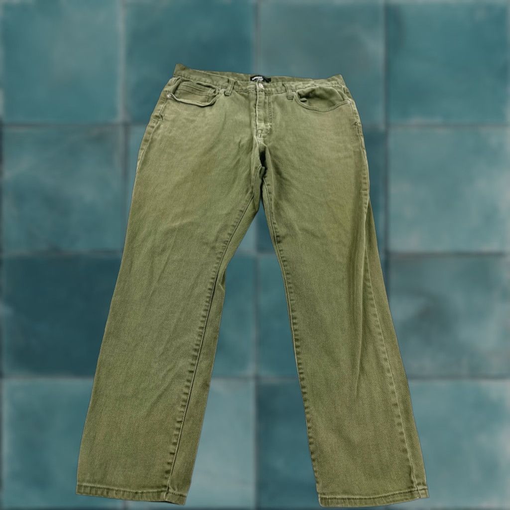 Vintage Commerce Jeans Mens 36x30 Green Relaxed Straight Fit Five Pocket Stretch Preppy Size US 36 / EU 52 - 1 Thumbnail