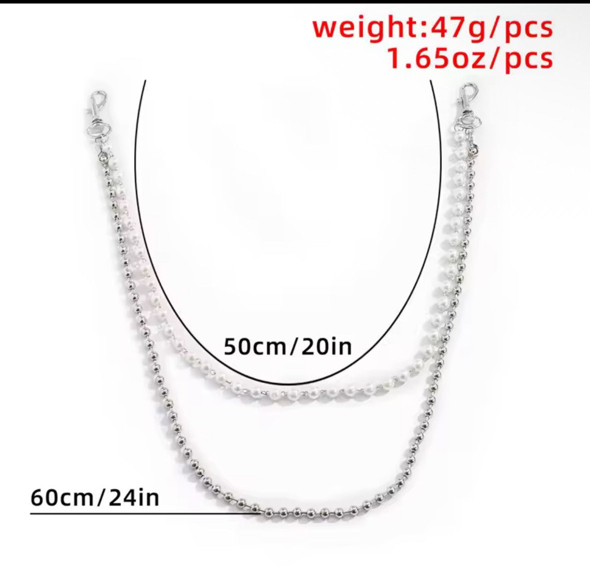 Other Pearl Shape Punk Metal Pants Chain Wallet Belt Chain Pendant Size ONE SIZE - 3 Thumbnail