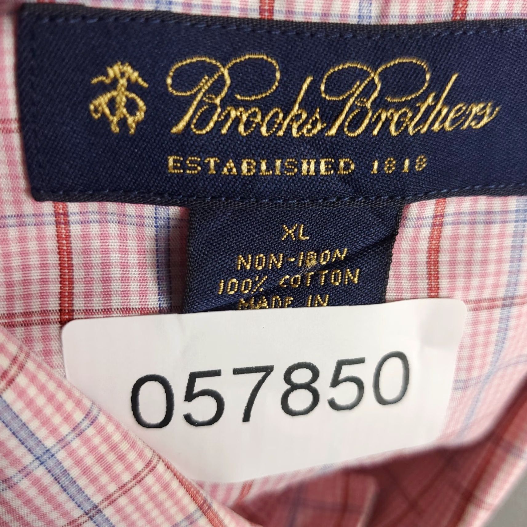 Brooks Brothers Brooks Brothers Shirt Mens XL Pink Plaid Button-Up Long Sleeve Cotton Size US XL / EU 56 / 4 - 7 Thumbnail