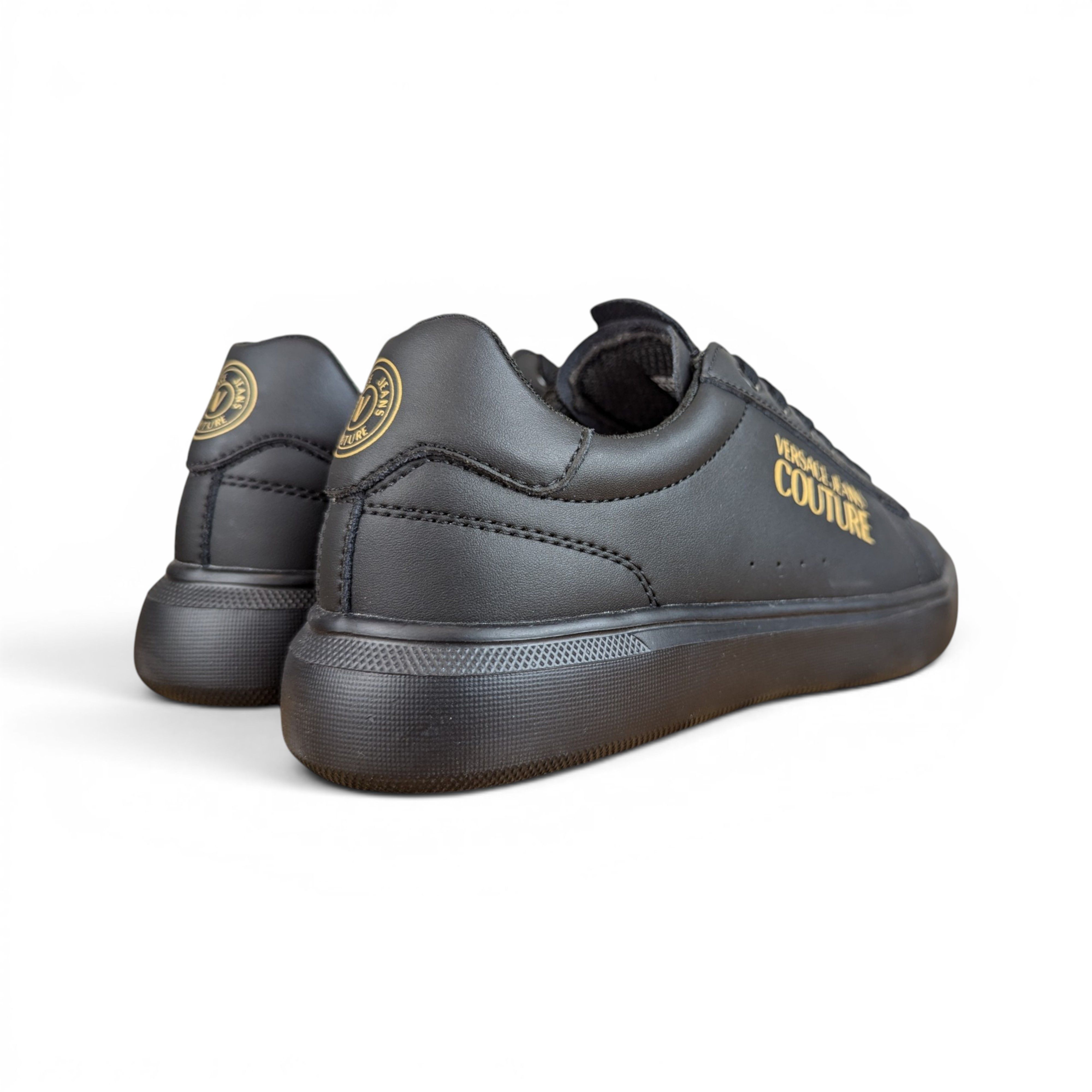 Versace Jeans Couture VERSACE JEANS COUTURE ALL BLACK SNEAKERS WITH LOGO Size US 7 / IT 37 - 5 Thumbnail