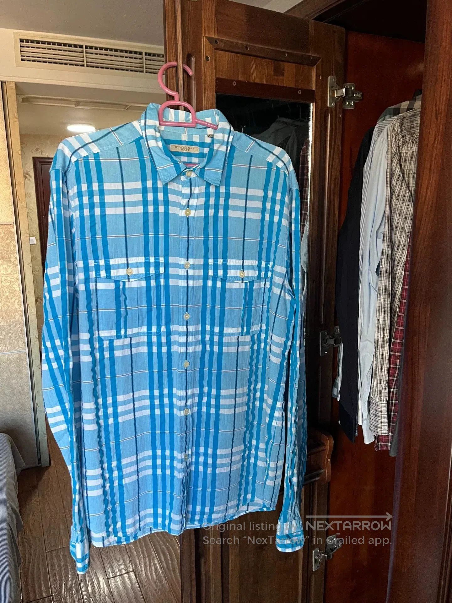Burberry Burberry Blue Check Cotton Shirt. Size US M / EU 48-50 / 2 - 3 Thumbnail