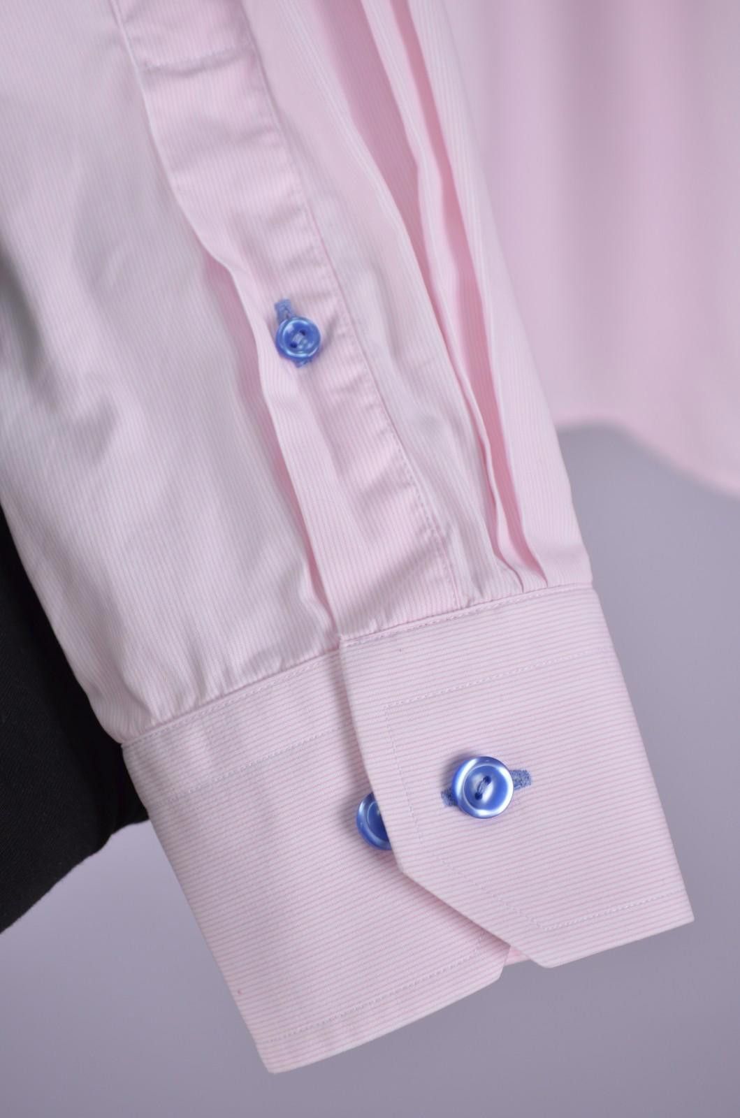 Eton Eton Mens Slim Pink Striped Dress Shirt Slim Size M (41 16) Size US M / EU 48-50 / 2 - 6 Thumbnail