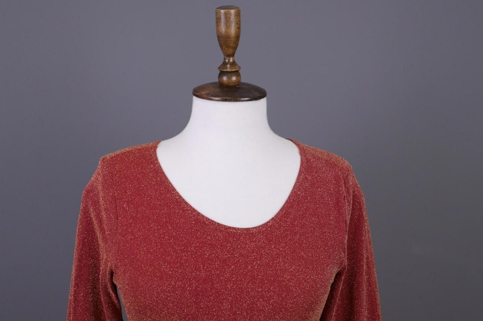 Wolford Wolford Metallics Austria Burgundy Relaxed Top Shirt Size M Size M / US 6-8 / IT 42-44 - 4 Thumbnail