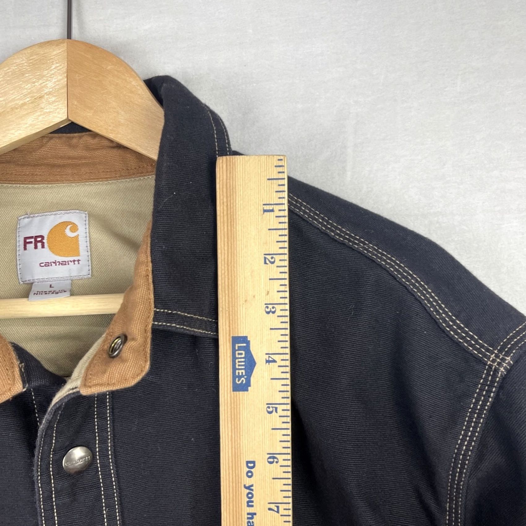 Carhartt VINTAGE Carhartt FR Jacket Mens Large Black Hot Line Flame Resistant Shacket 100432 001 Size US L / EU 52-54 / 3 - 6 Thumbnail