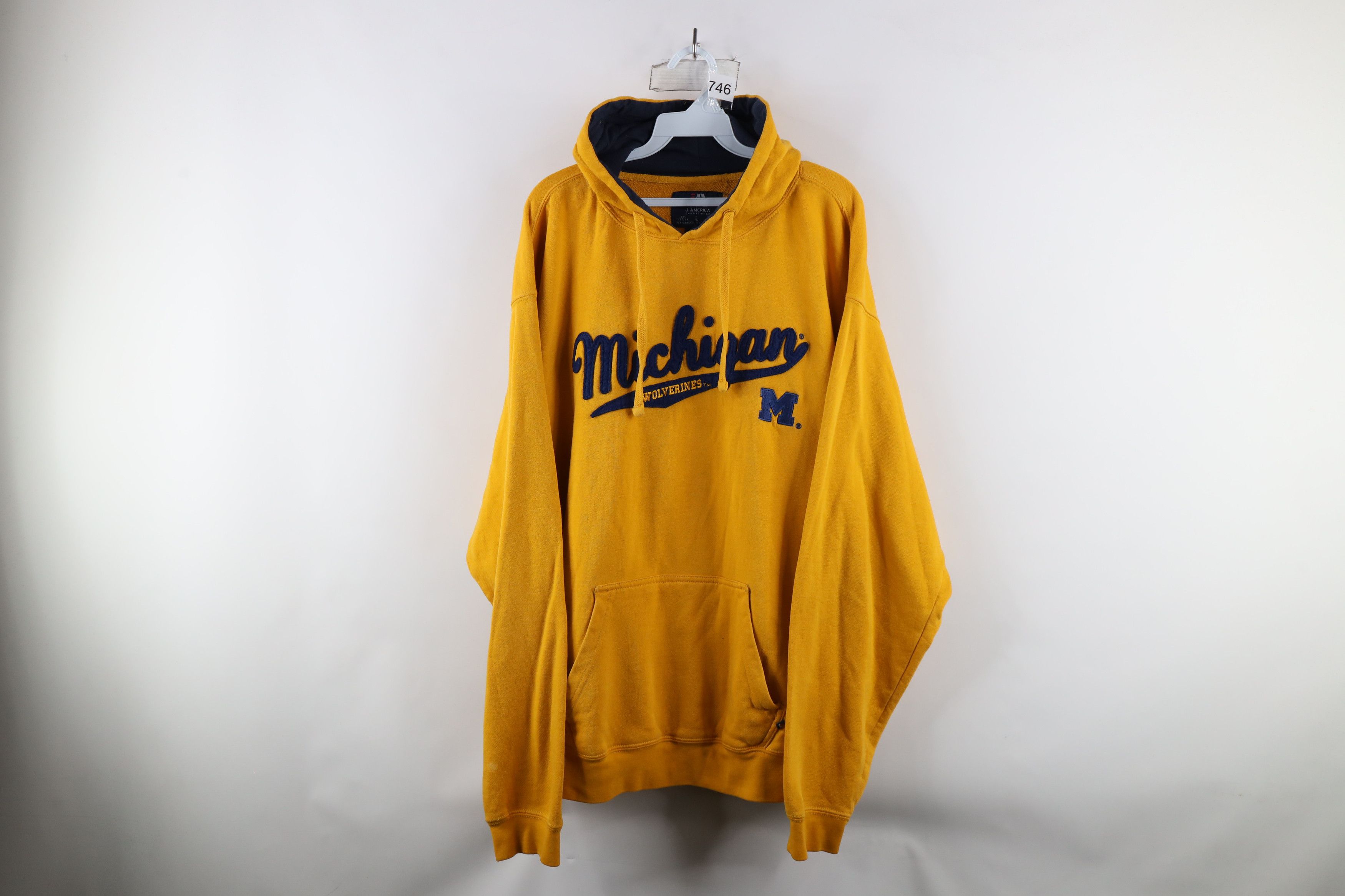 Vintage Vintage 90s Script University of Michigan Hoodie Sweatshirt Size US L / EU 52-54 / 3 - 1 Thumbnail