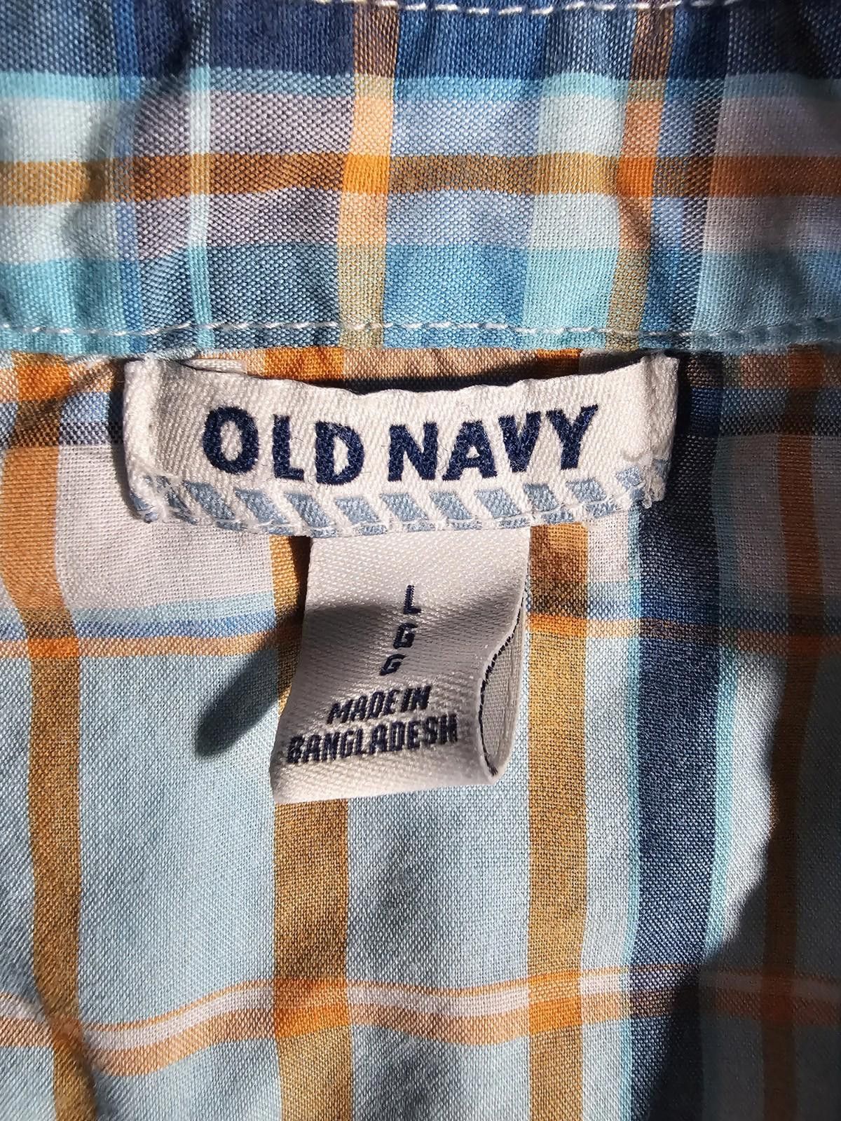 Old Navy Old Navy Blue Button Up Short Sleeve Boy L Pearl Snap Pocket Size US L / EU 52-54 / 3 - 4 Thumbnail