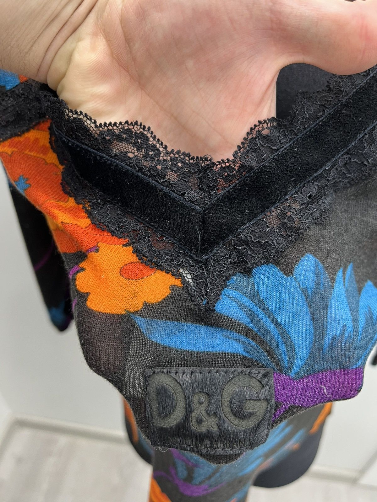 Dolce & Gabbana D&G Dolce & Gabbana Archive Floral Lace Trim Longsleeve Y2K Size M / US 6-8 / IT 42-44 - 3 Thumbnail