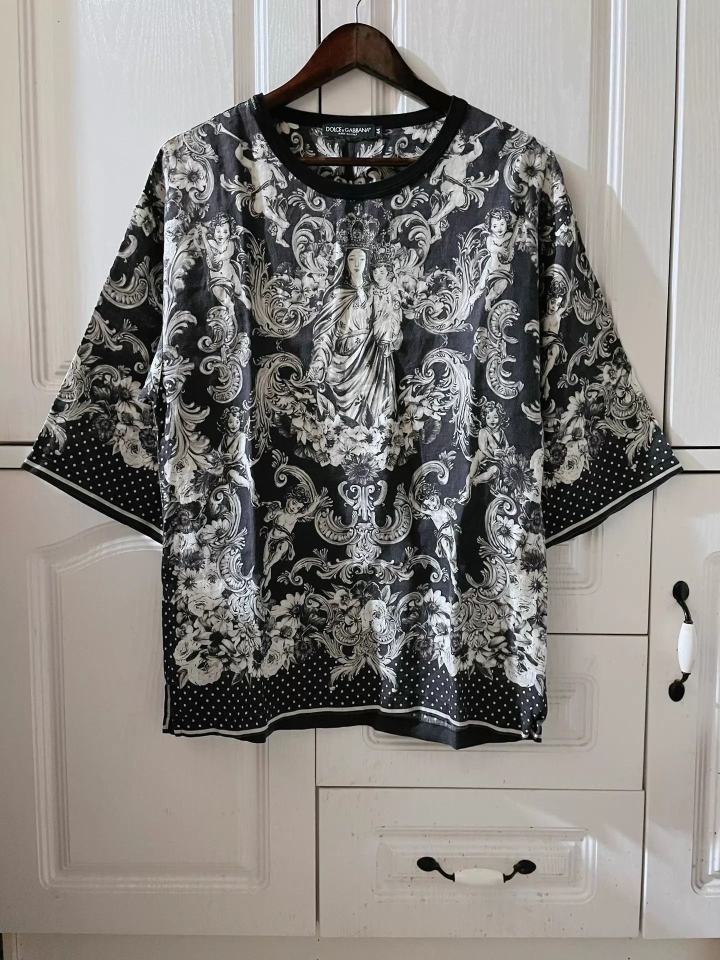 Dolce & Gabbana Black Short Sleeve Printed Shirt Size US S / EU 44-46 / 1 - 1 Thumbnail