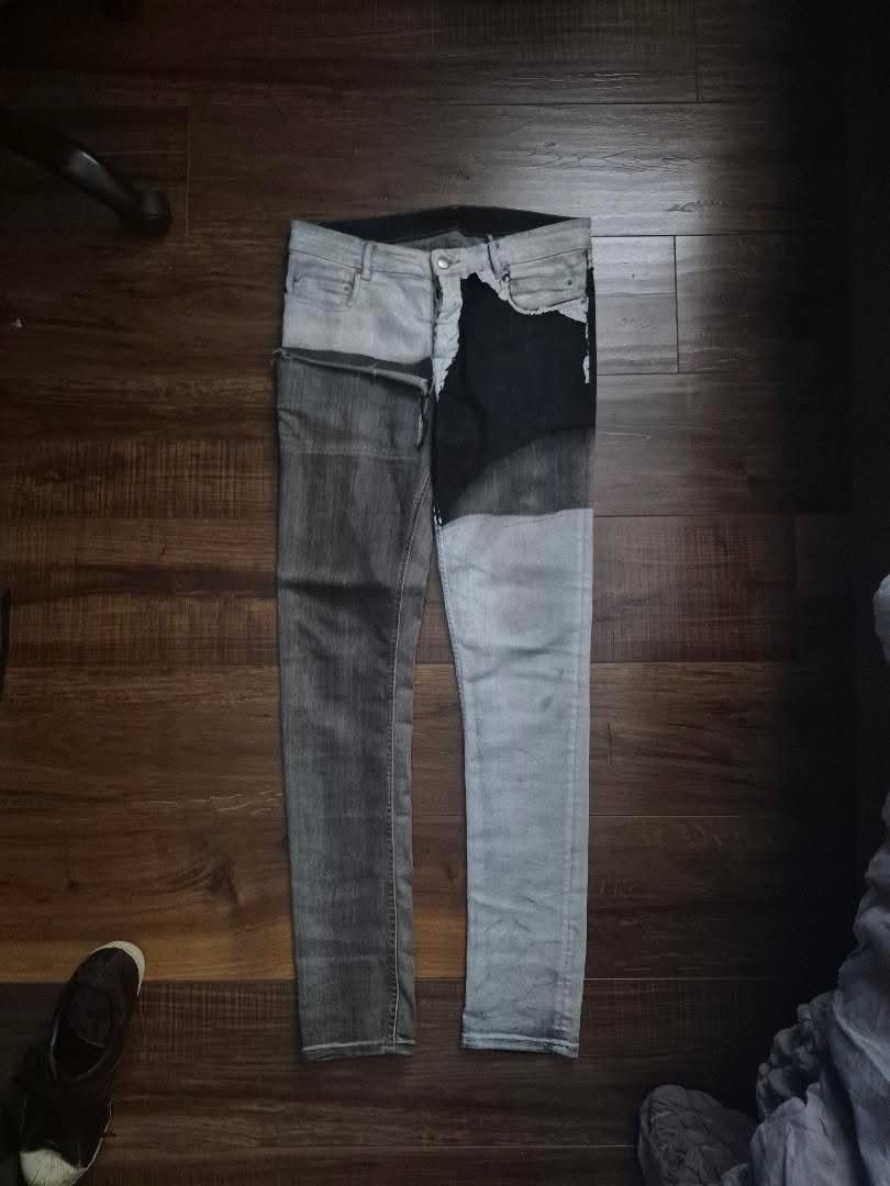Rick Owens Rick Owens TECUATL S/S 20 White Wax Tyrone Collage Denim Size US 31 - 1 Thumbnail