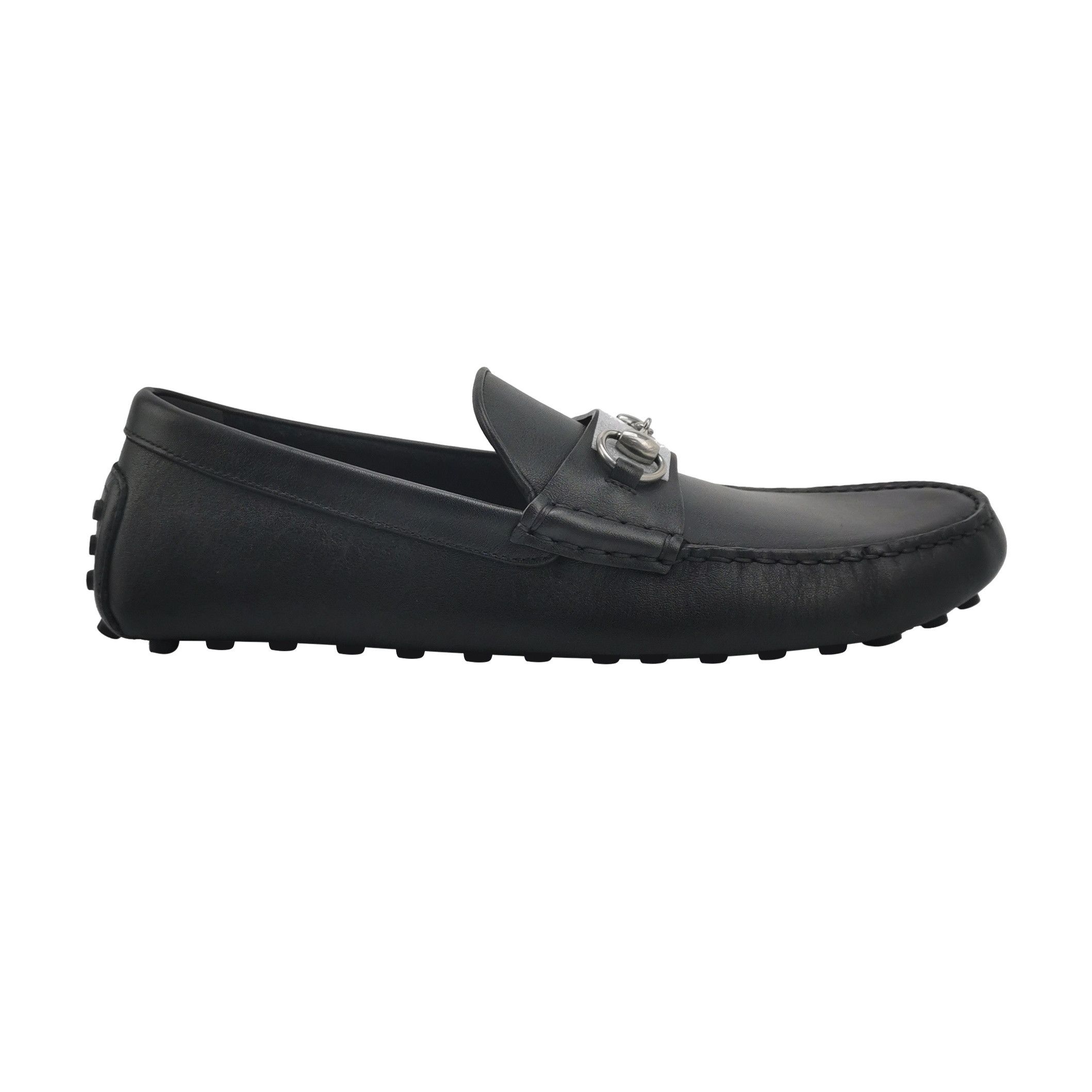 Gucci Gucci Black Leather Horsebit Driver Loafers Size US 10 Size US 10 / EU 43 - 1 Thumbnail