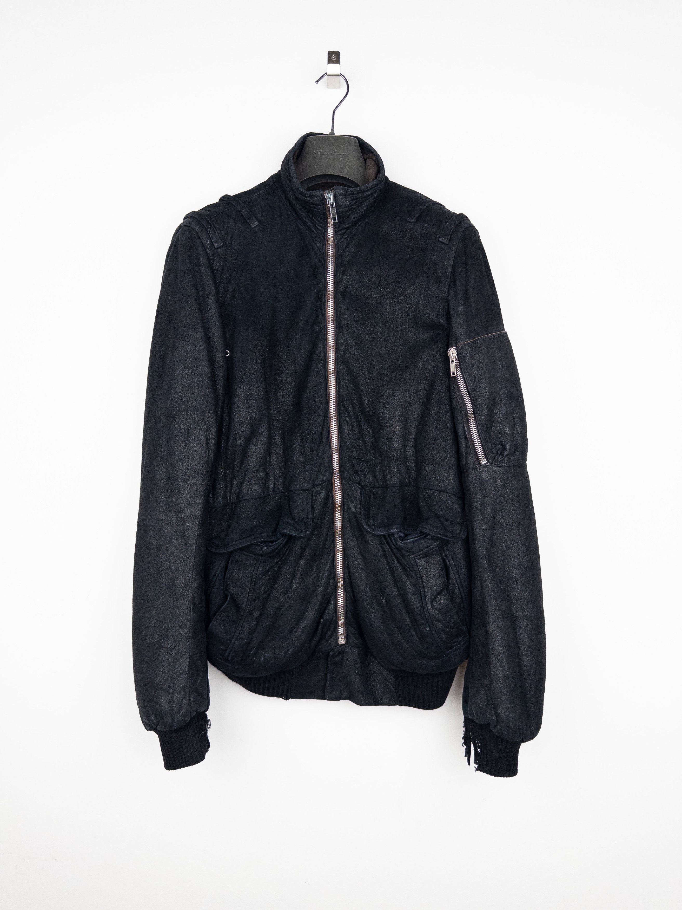 Rick Owens AW04 QUEEN Blistered Leather Police Bomber Jacket Size US L / EU 52-54 / 3 - 1 Thumbnail