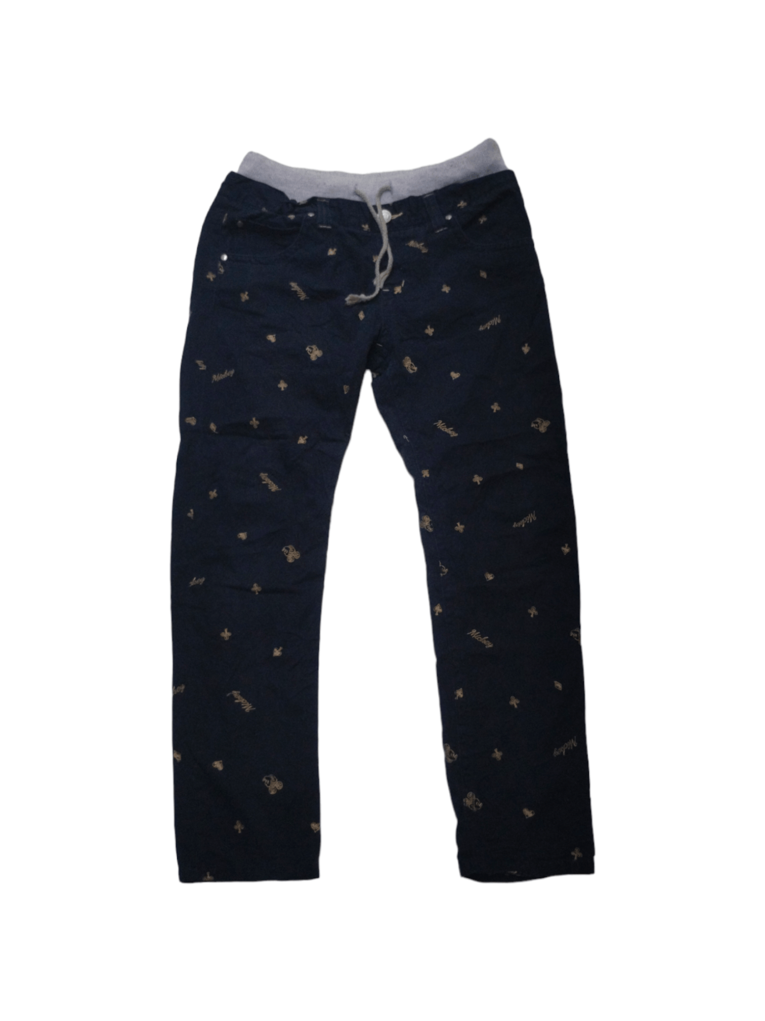 image of Hysteric Glamour x Mickey Mouse Disney Mickey Mouse Drawstring Pants in Indigo Blue, Men's (Size 33