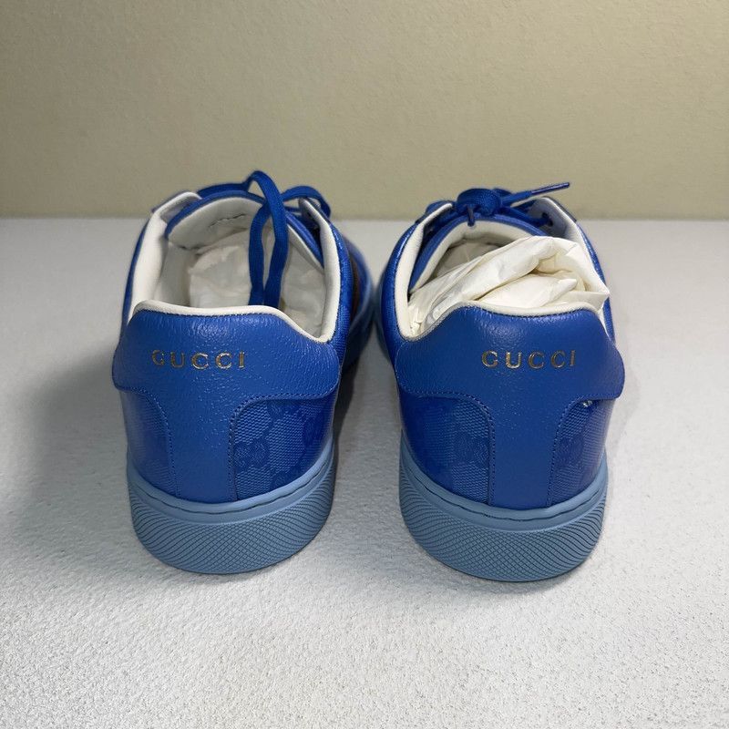 Gucci Gucci Ace Leather Sneakers in Blue - Size US 9.5 / EU 42-43 - 3 Thumbnail