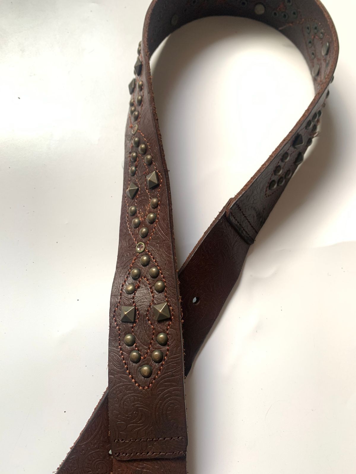 If Six Was Nine × Japanese Brand × Le Grande Bleu (L.G.B.) Brown studded leather pattern belt Size ONE SIZE - 3 Thumbnail