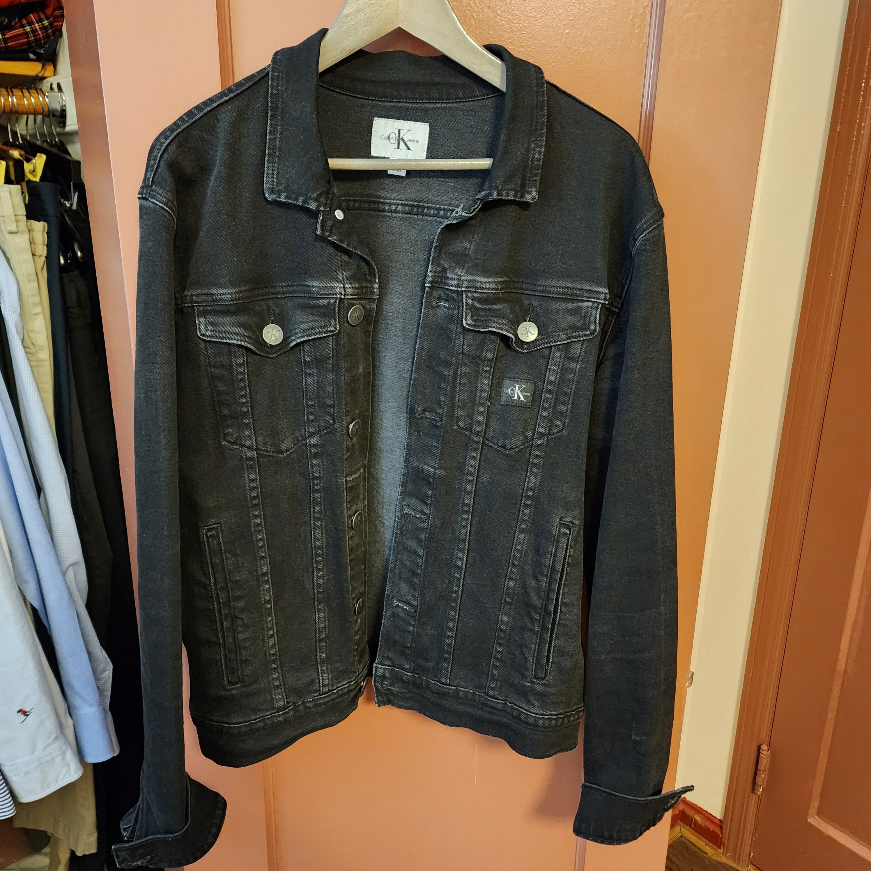 Calvin Klein Calvin Klein Black Denim Jacket Size US XL / EU 56 / 4 - 1 Thumbnail