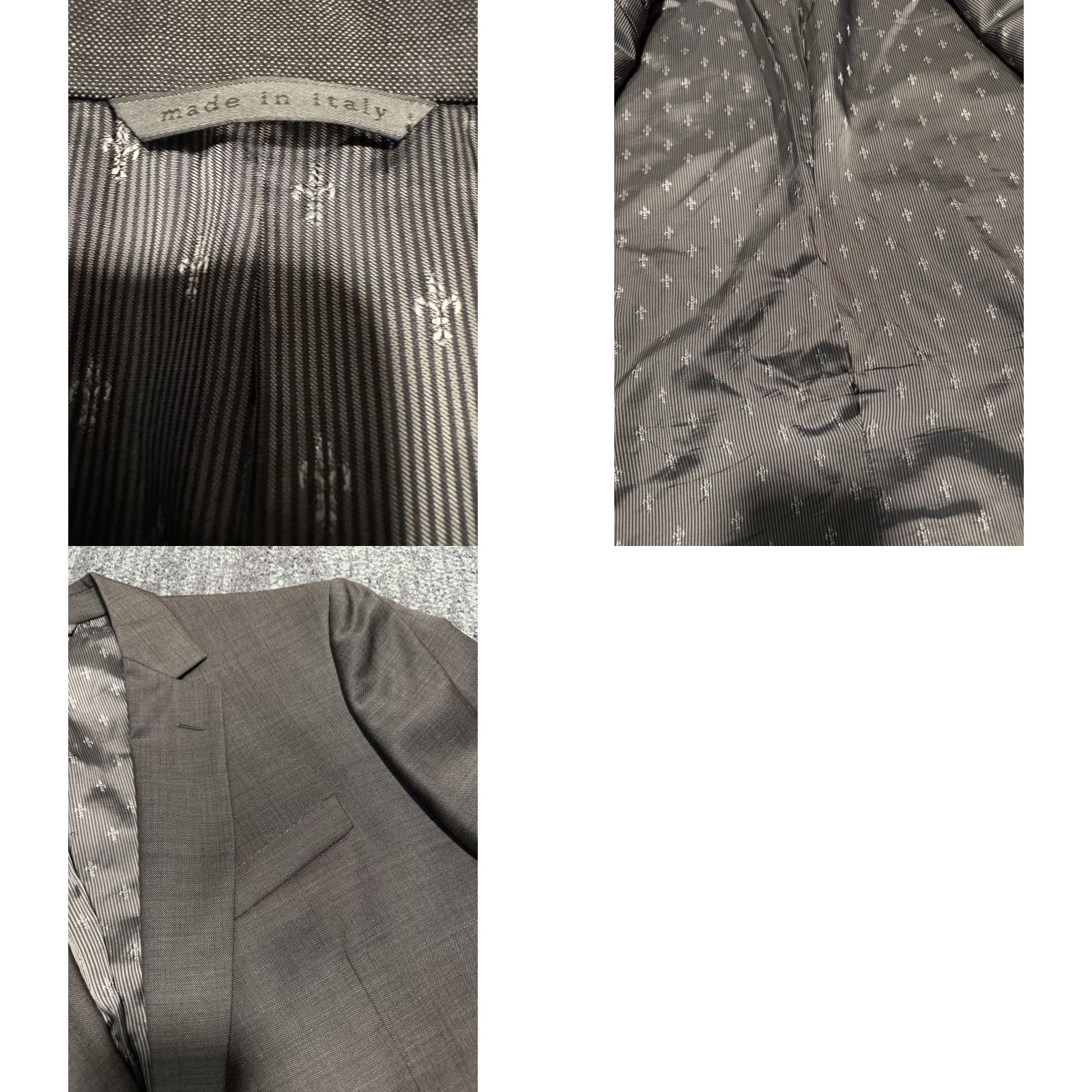 John Varvatos John Varvatos Blazer Gray 100% Virgin Wool Suit Jacket US44R Italy Mens Size 44R - 11 Thumbnail