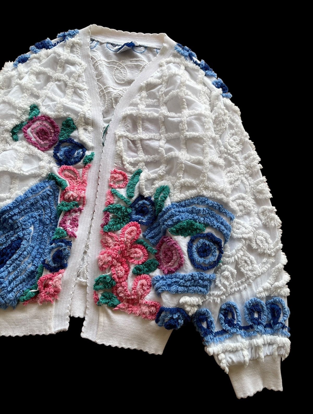 Vintage Vintage Damze Handcrafted California 3D Abstract Cardigan Size XL / US 12-14 / IT 48-50 - 6 Thumbnail