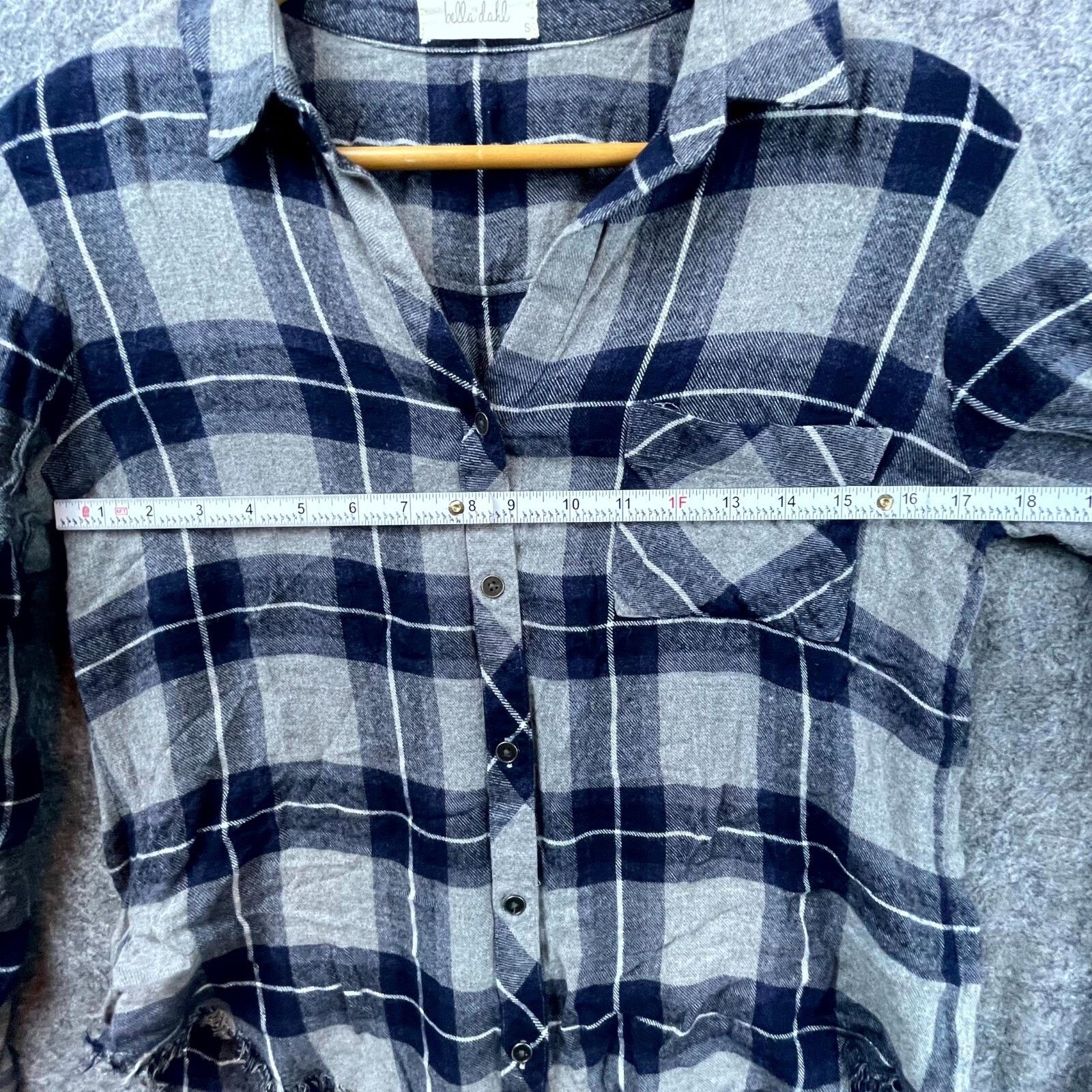 Bella Dahl Bella Dahl Flannel Shirt Women S Gray Blue Plaid Grunge 90s Size L / US 10 / IT 46 - 5 Thumbnail