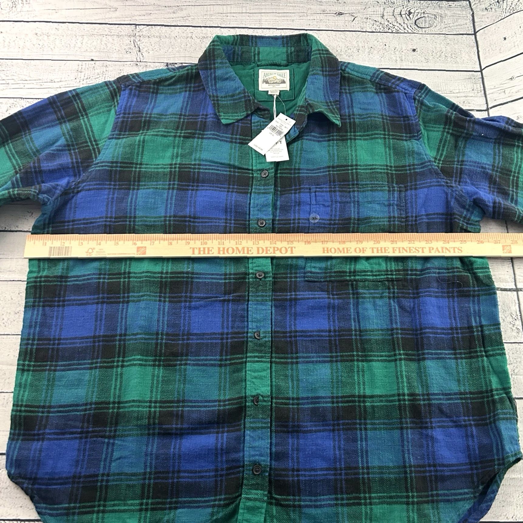 American Eagle Outfitters VINTAGE American Eagle Ahh-mazingly Soft Plaid Button Front Shirt Mens XL Green Size US XL / EU 56 / 4 - 6 Thumbnail