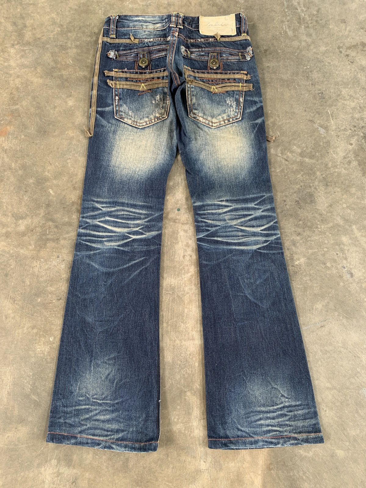 Japanese Brand Lolita whiskered boot cut flare jeans Size 28" / US 6 / IT 42 - 4 Thumbnail