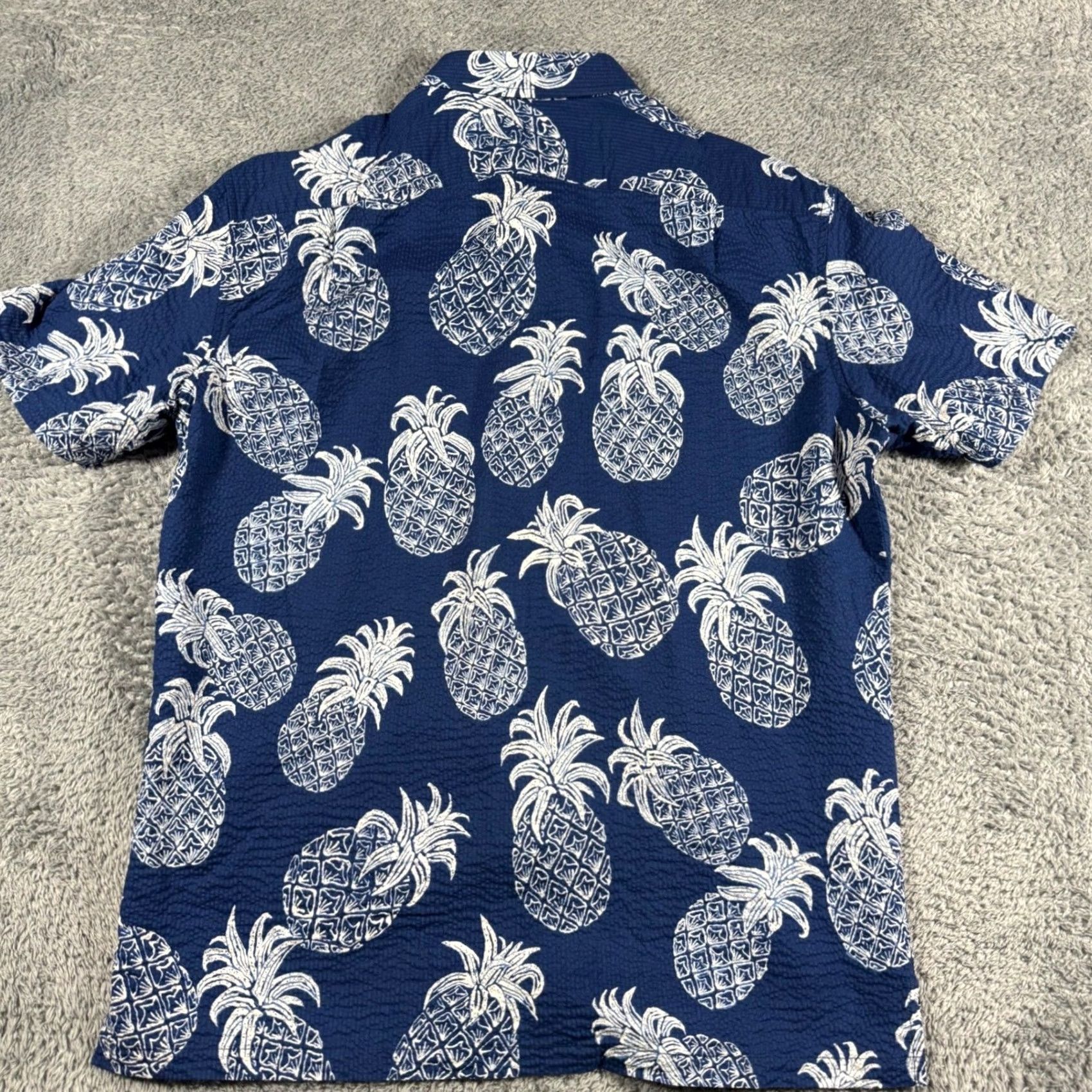 Tori Richard Tori Richard Button-Up Shirt Mens Large Blue Pineapple Puckered Hawaii Seersucker Casual Travel Summer 90s? Size US L / EU 52-54 / 3 - 5 Thumbnail