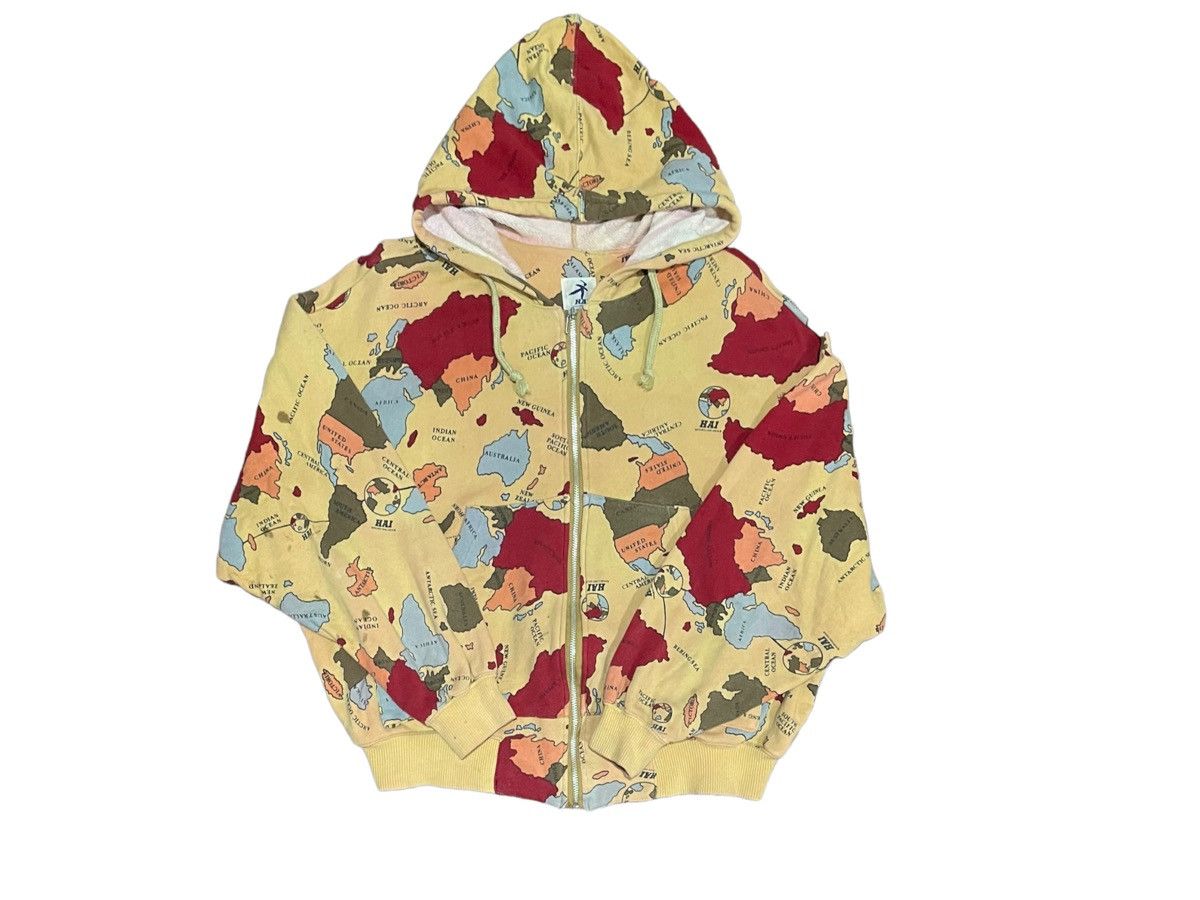 Hai Sporting Gear Issey Miyake Hai Sporting Gear 80s AOP Map Distressed Hoodie Size US M / EU 48-50 / 2 - 16 Thumbnail