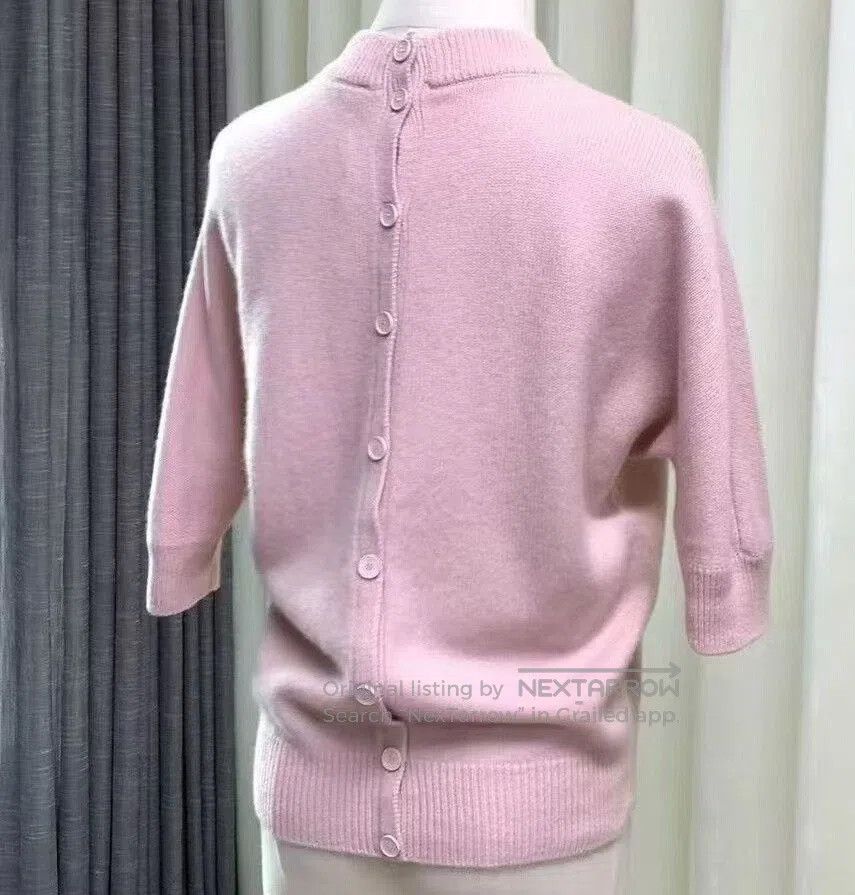 Dior Pink Christian Dior Cashmere Knit Top. Size XS / US 0-2 / IT 36-38 - 2 Thumbnail