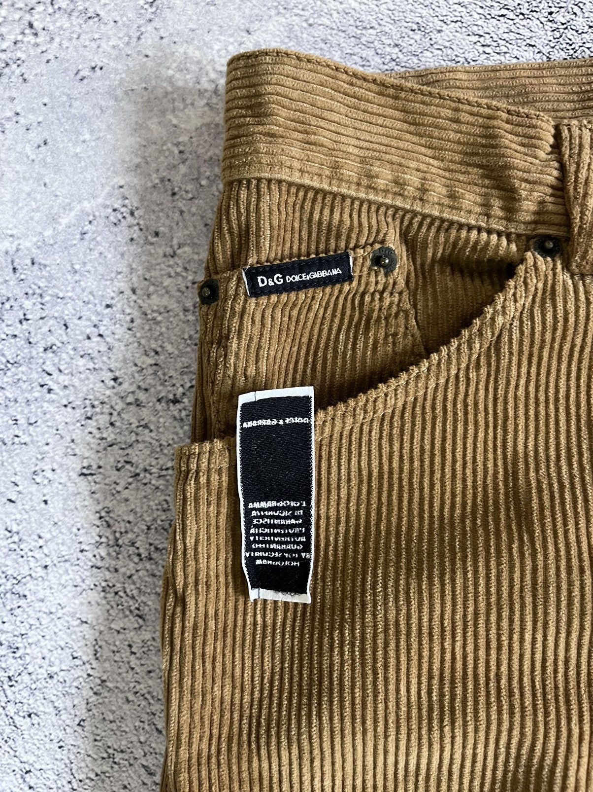 Dolce & Gabbana Dolce Gabbana Men’s Pants Corduroy Vintage Brown Metal Logo Size US 31 - 15 Thumbnail