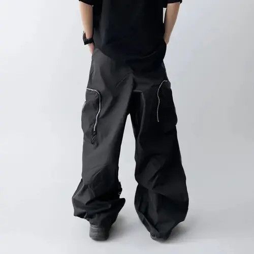 Japanese Brand Baggy Cargo Pants Straight Casual Harajuku Y2K Style Pockets Size US 34 / EU 50 - 5 Thumbnail