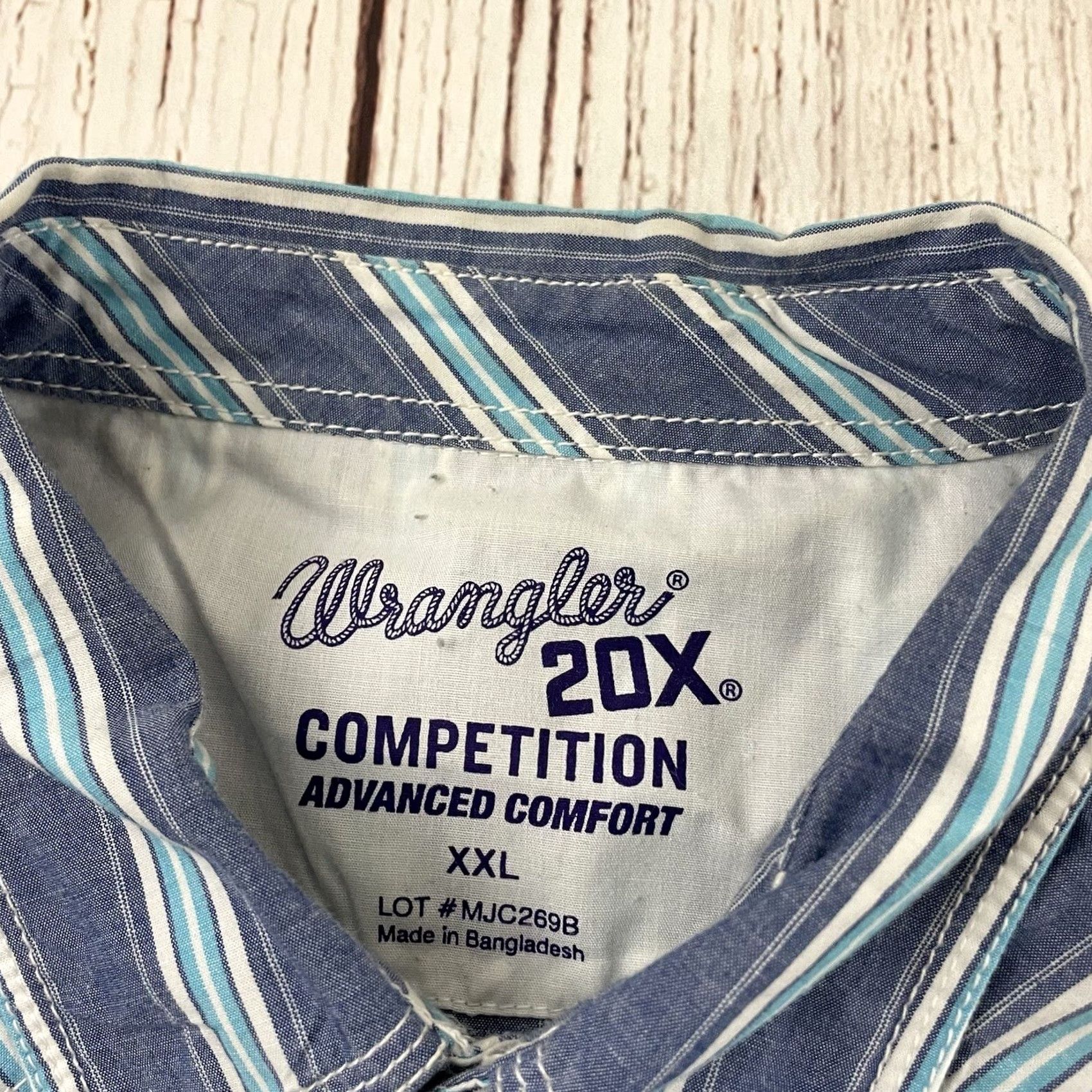 Wrangler Wrangler 20X Competition Long Sleeve Striped Snap Button Front Shirt Men's XXL Multicolor Button Pockets Western Cotton Size US XXL / EU 58 / 5 - 2 Thumbnail