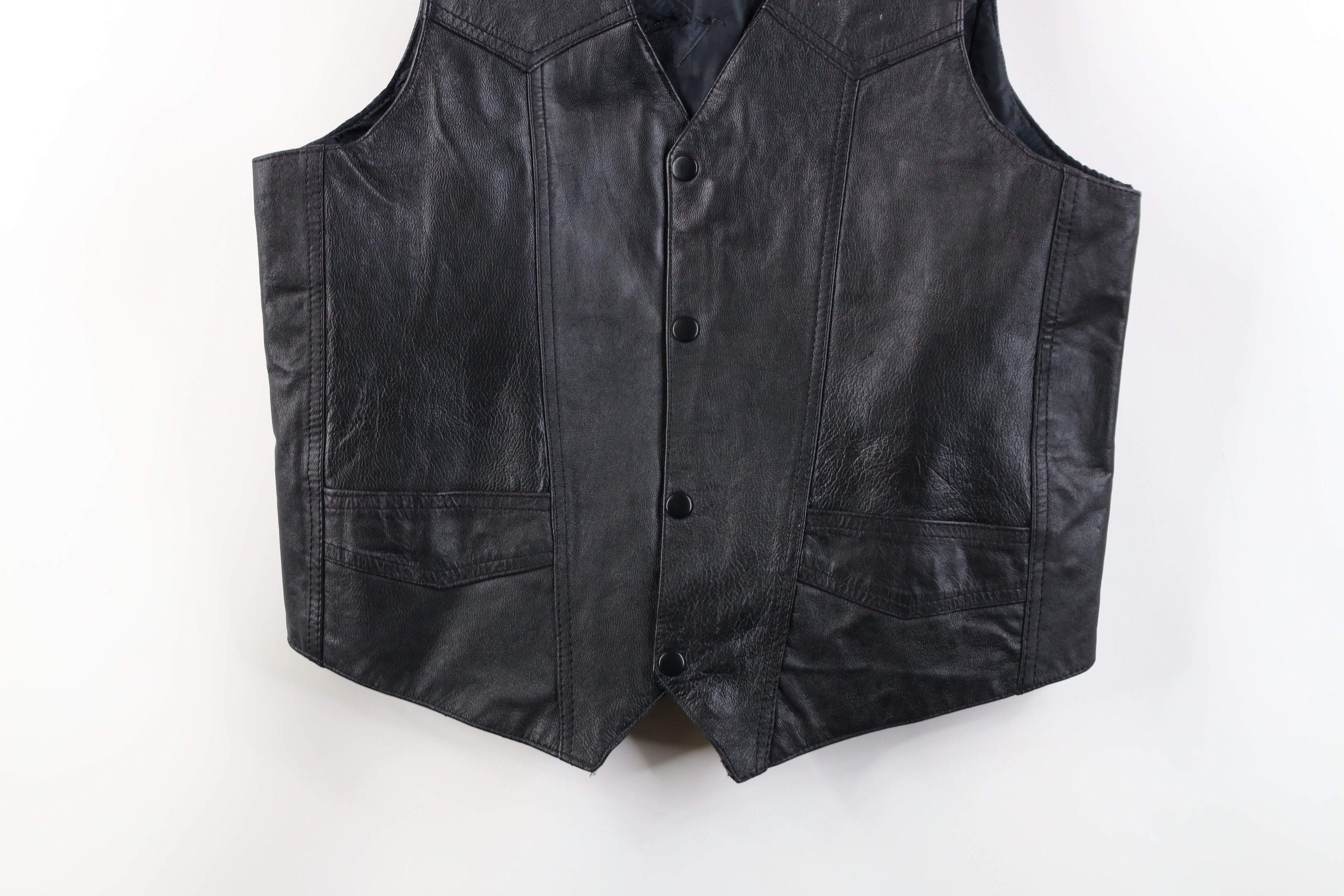 Vintage Vintage 90s Streetwear Motorcycle Riding Vest Jacket Black Size US M / EU 48-50 / 2 - 3 Thumbnail