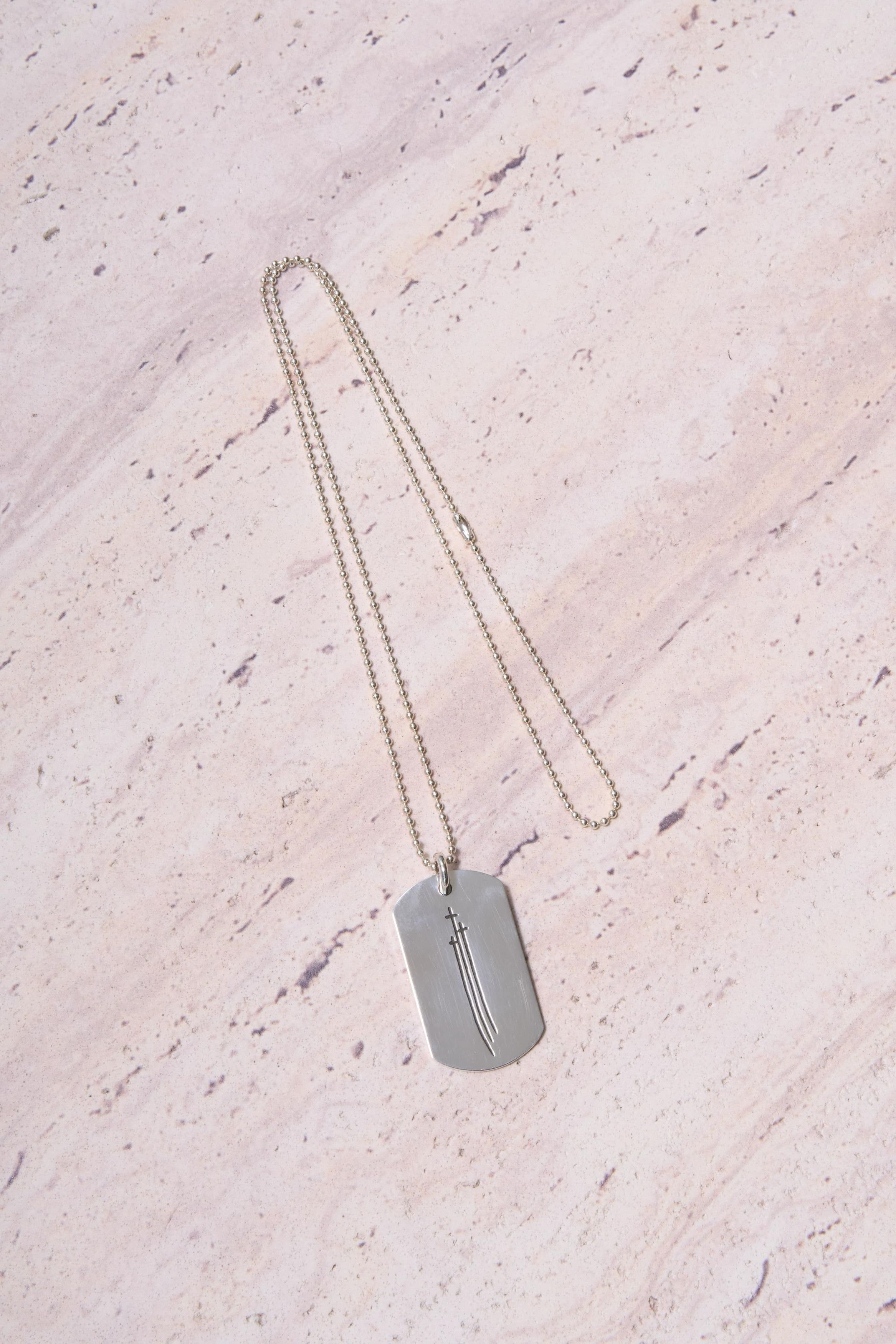 Chrome Hearts RS 3 Cross Dog Tag silver
