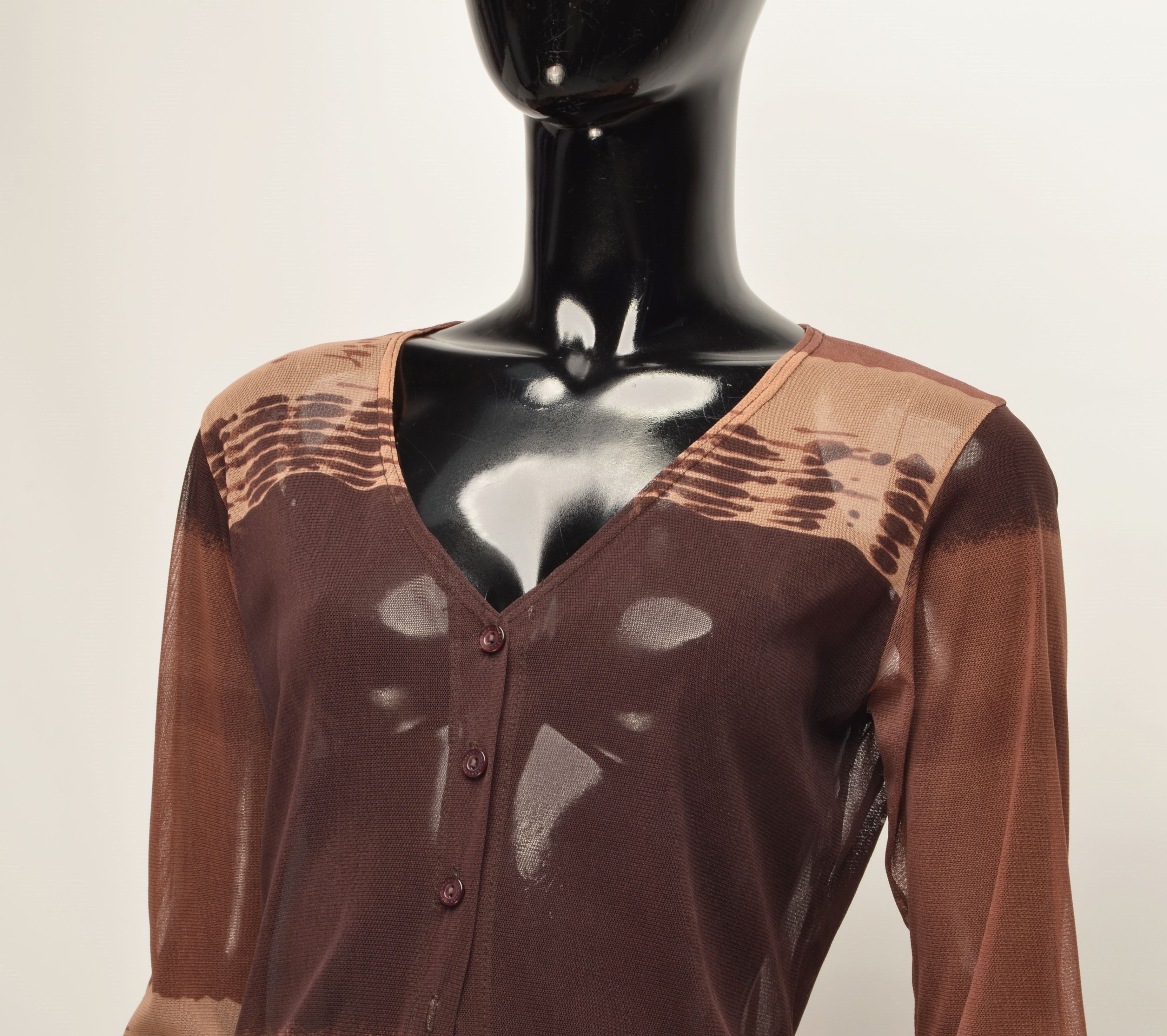 Other Vintage Progress Y2K Coquette Mesh V-Neck Long Cardigan Size M / US 6-8 / IT 42-44 - 2 Thumbnail