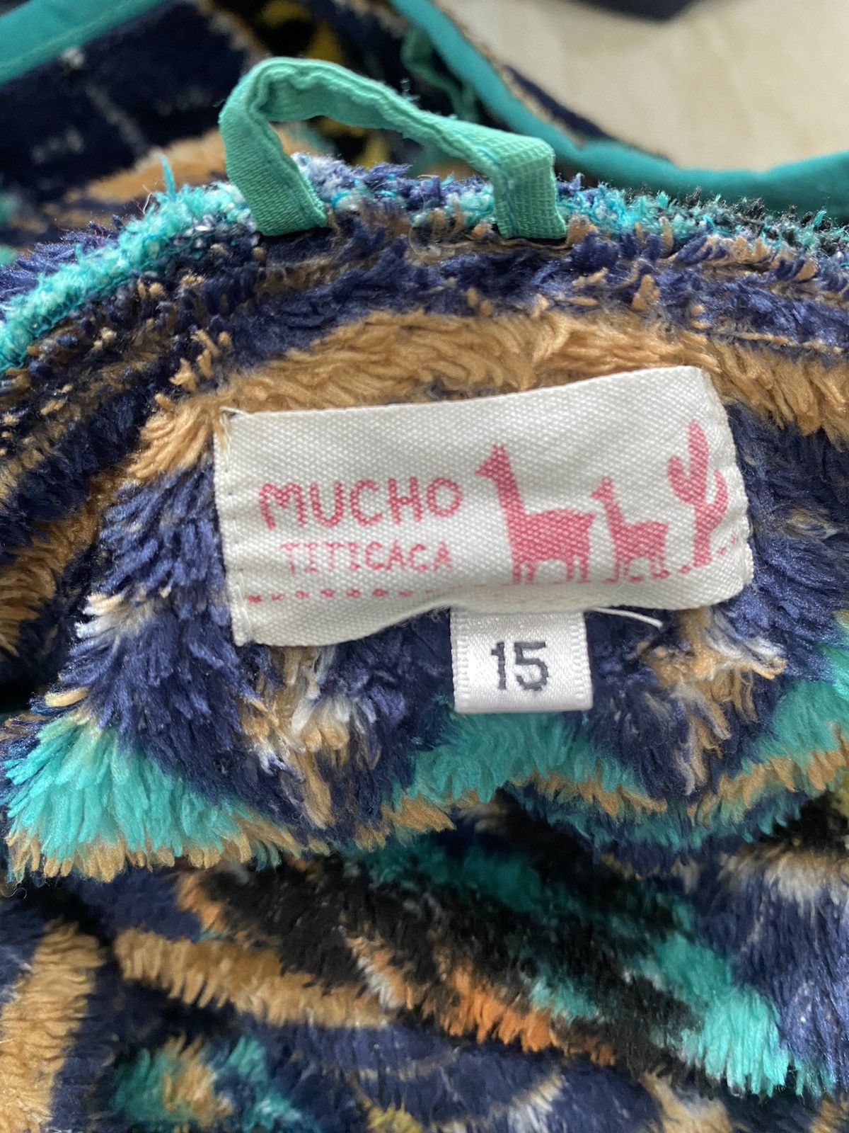 Native RARE VINTAGE TITICACA STYLE NAVACO DESIGN FLEECE JACKET Size US M / EU 48-50 / 2 - 12 Thumbnail