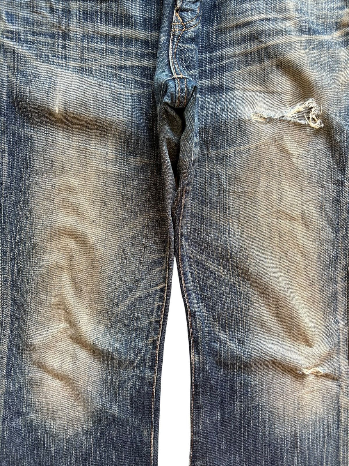 Edwin Exclusive Vintage Edwin 401 Mud Wash Distressed Flare Jeans Size US 30 / EU 46 - 5 Thumbnail