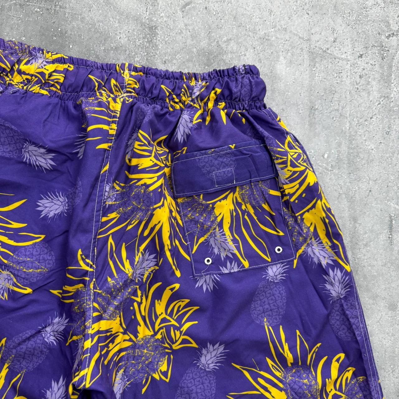 Vintage Vintage Piranha Joe Pineapple Print Swim Beach Shorts Purple Size US 31 - 16 Thumbnail