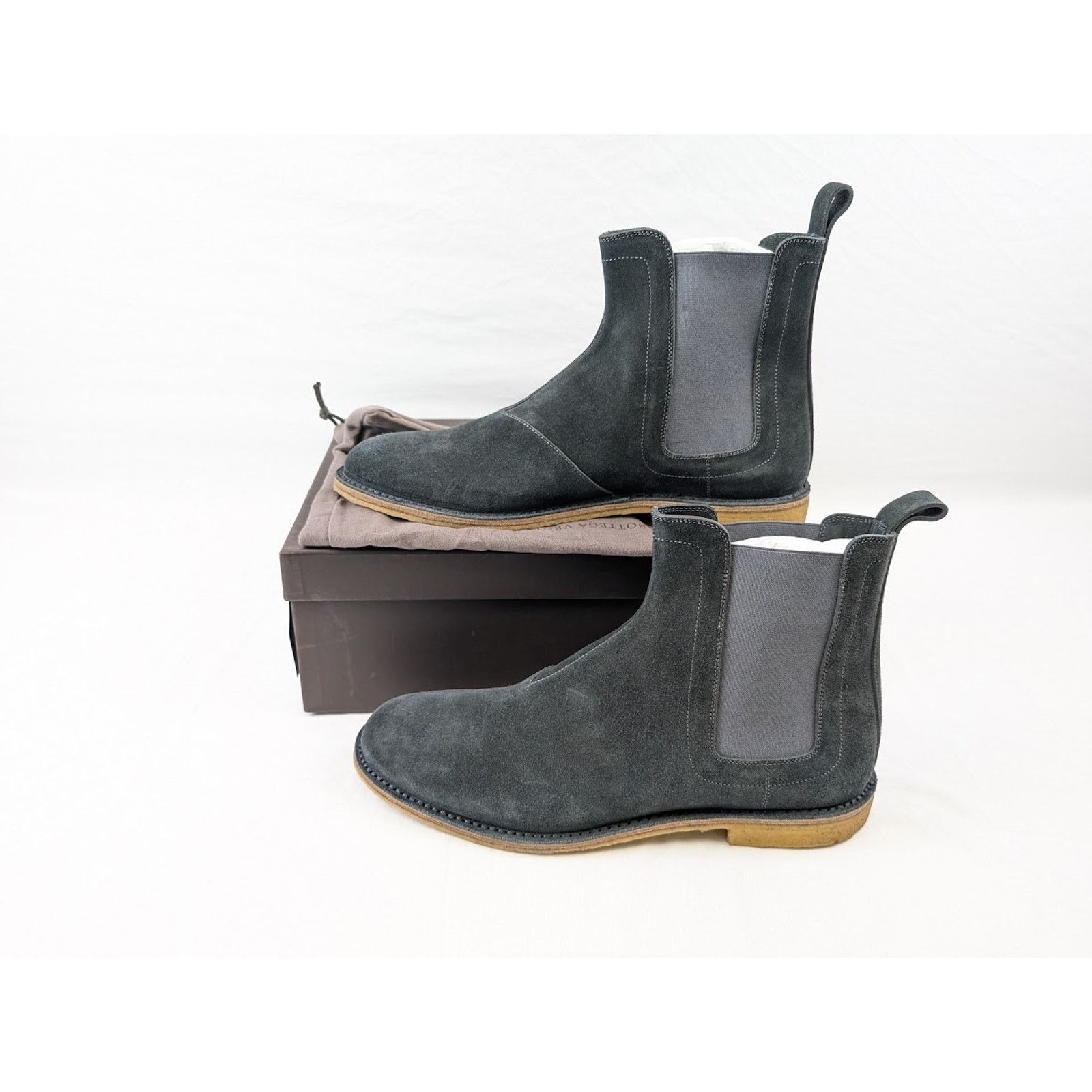 Bottega Veneta o1rshd1 Calf Suede Pelle Boots in Ardoise Size US 13 / EU 46 - 19 Thumbnail