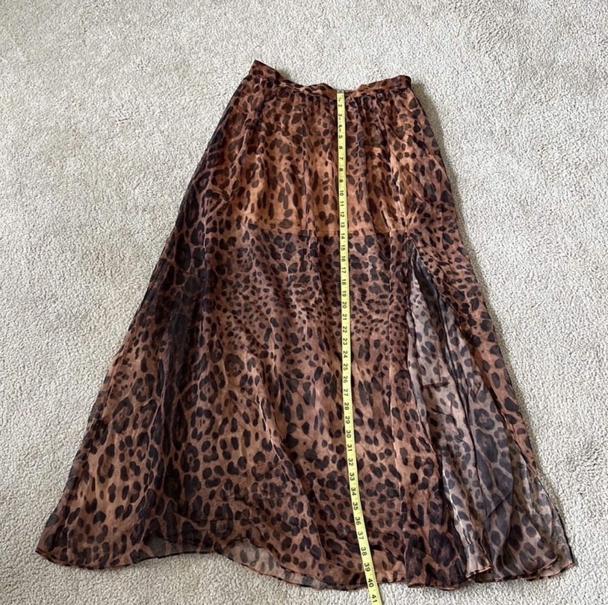 BLVD BLVD Sheer Leopard Print Maxi Skirt With High Slit Size L Size 34" / US 12 / IT 48 - 6 Thumbnail