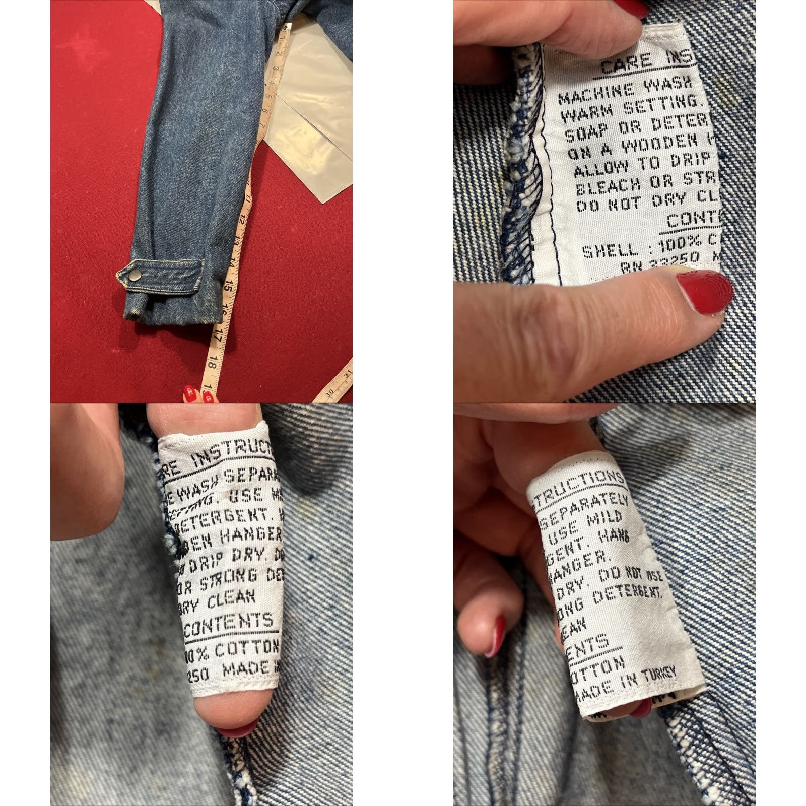 Vintage VINTAGE MOTO BIKER JEAN Jacket Women L Snap Up Fold Over notched Collar Pockets Size 36" / US 14 / IT 50 - 8 Thumbnail