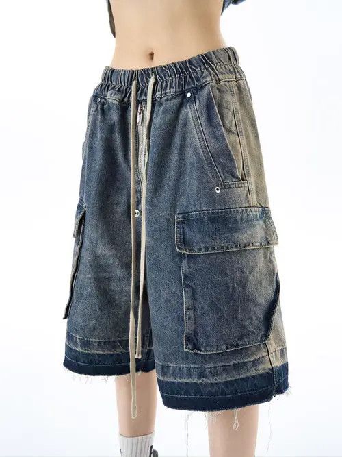 Japanese Brand Rumiko x Ruuko Light Blue High Street Loose Retro Shorts Size US 32 / EU 48 - 2 Thumbnail