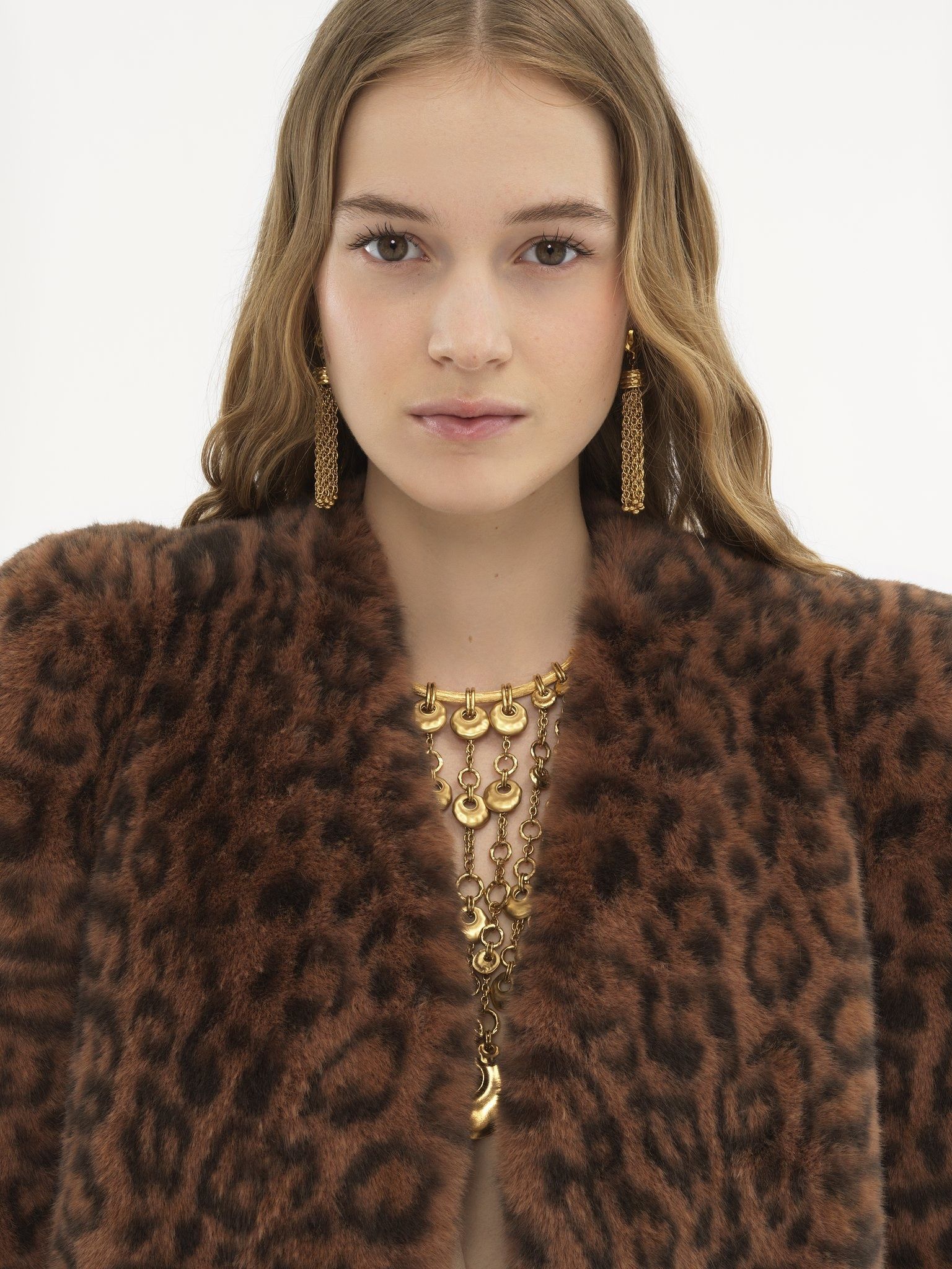 Chloe o1loc1c11125 Faux Fur Boxy Jacket in Brown Size XS / US 0-2 / IT 36-38 - 5 Thumbnail