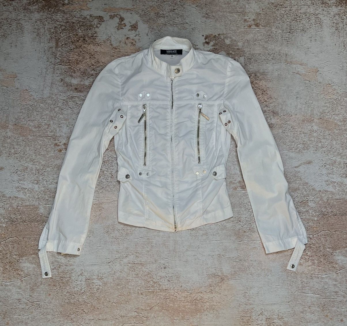 Versace Jeans Couture Versace jeans couture zipped white biker jacket Size XS / US 0-2 / IT 36-38 - 1 Thumbnail