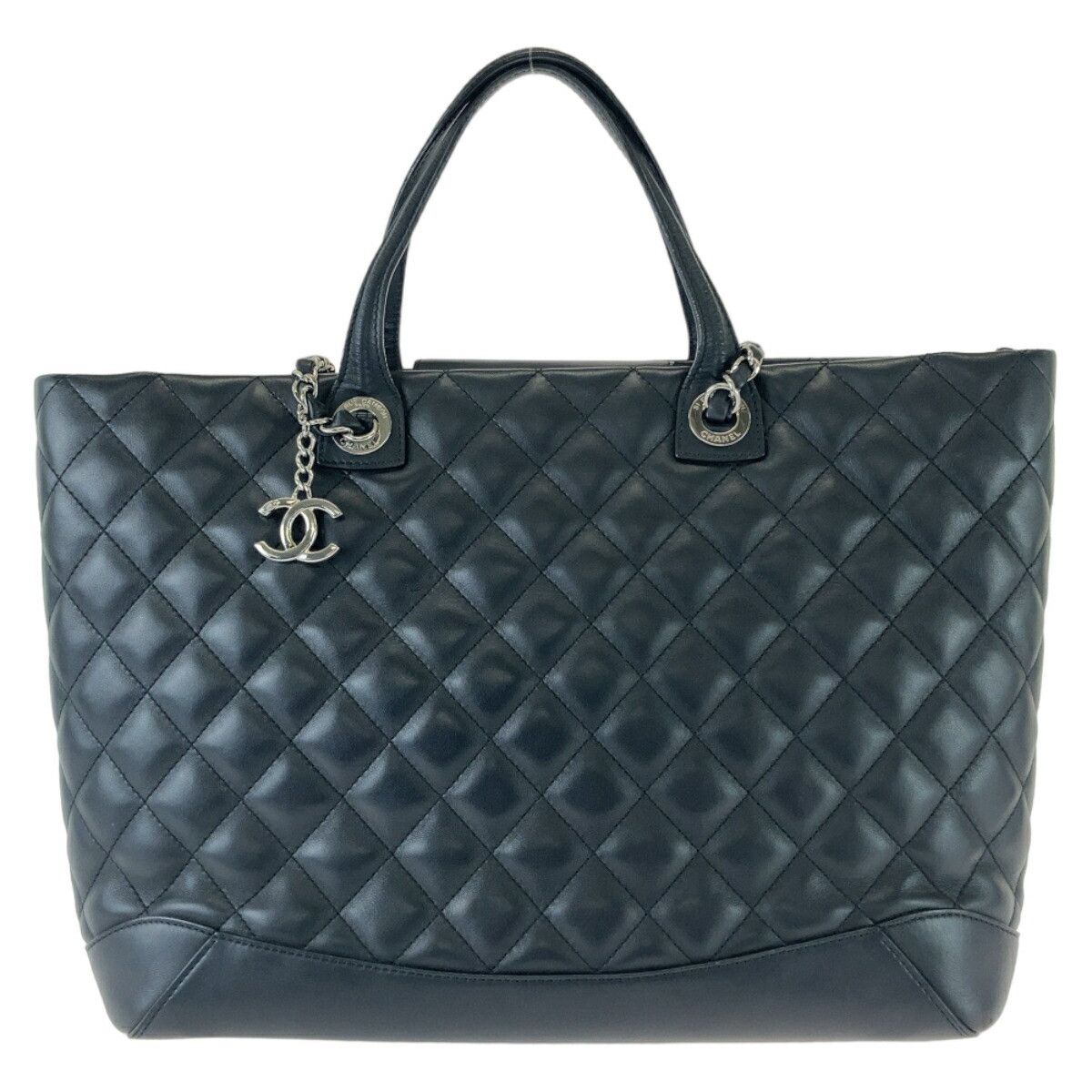 Chanel Chanel Coco Mark Matelasse Lambskin 2Way Bag Leather Shoulder Bag in Black, Women's