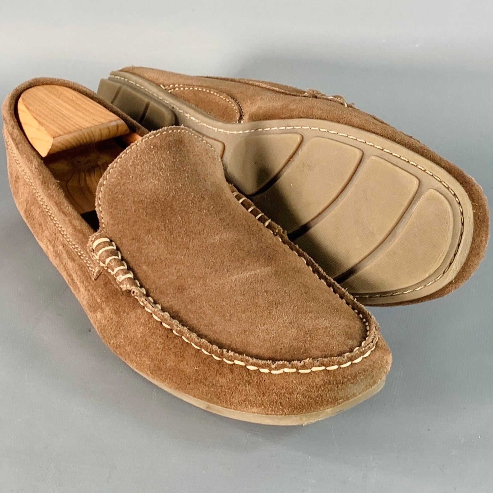 Other GINO ROSSI 10 Brown Contrast Stitch Suede Moccasin Loafers Size US 10 / EU 43 - 5 Thumbnail